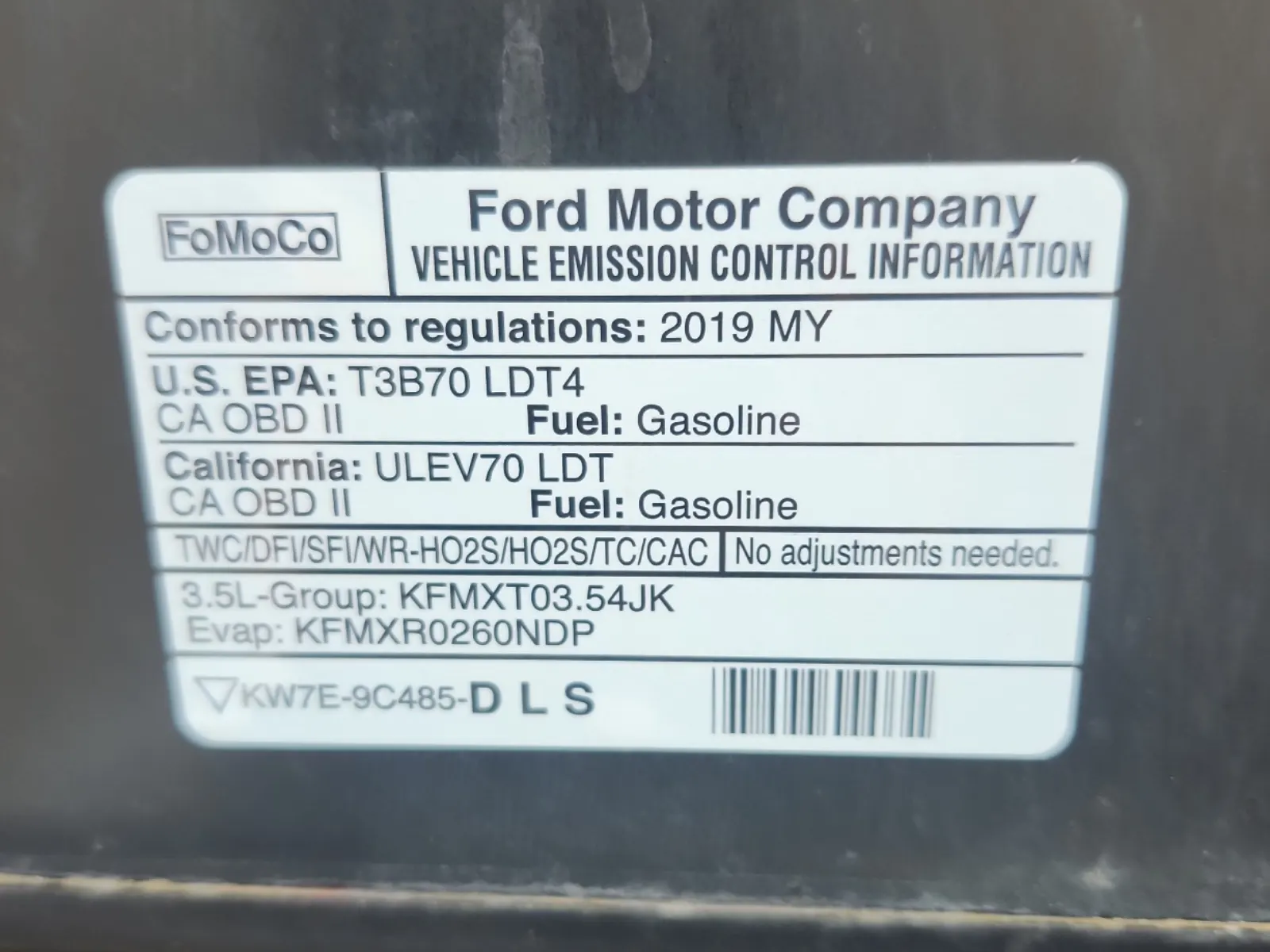 Emission Sticker Photo