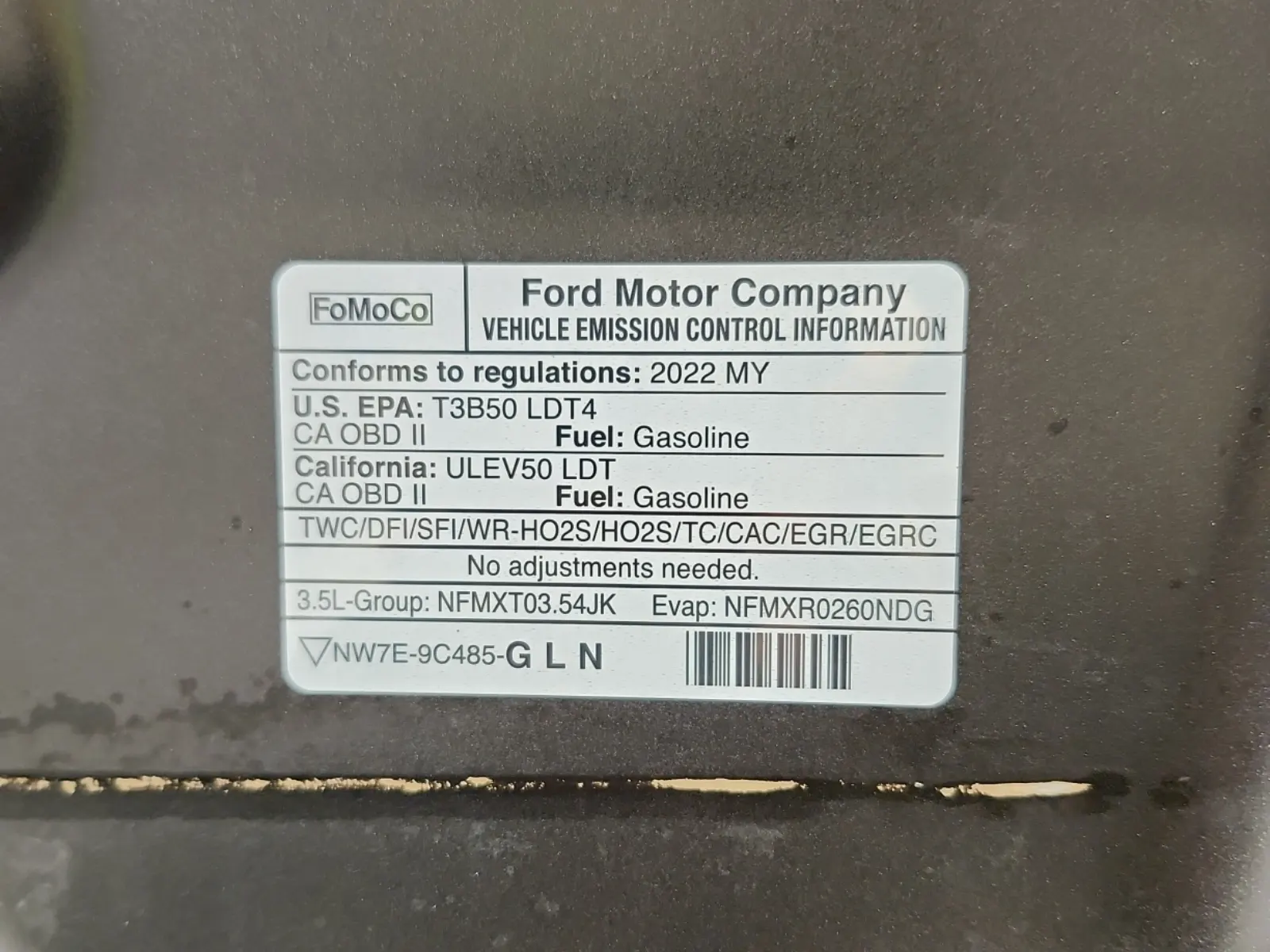 Emission Sticker Photo