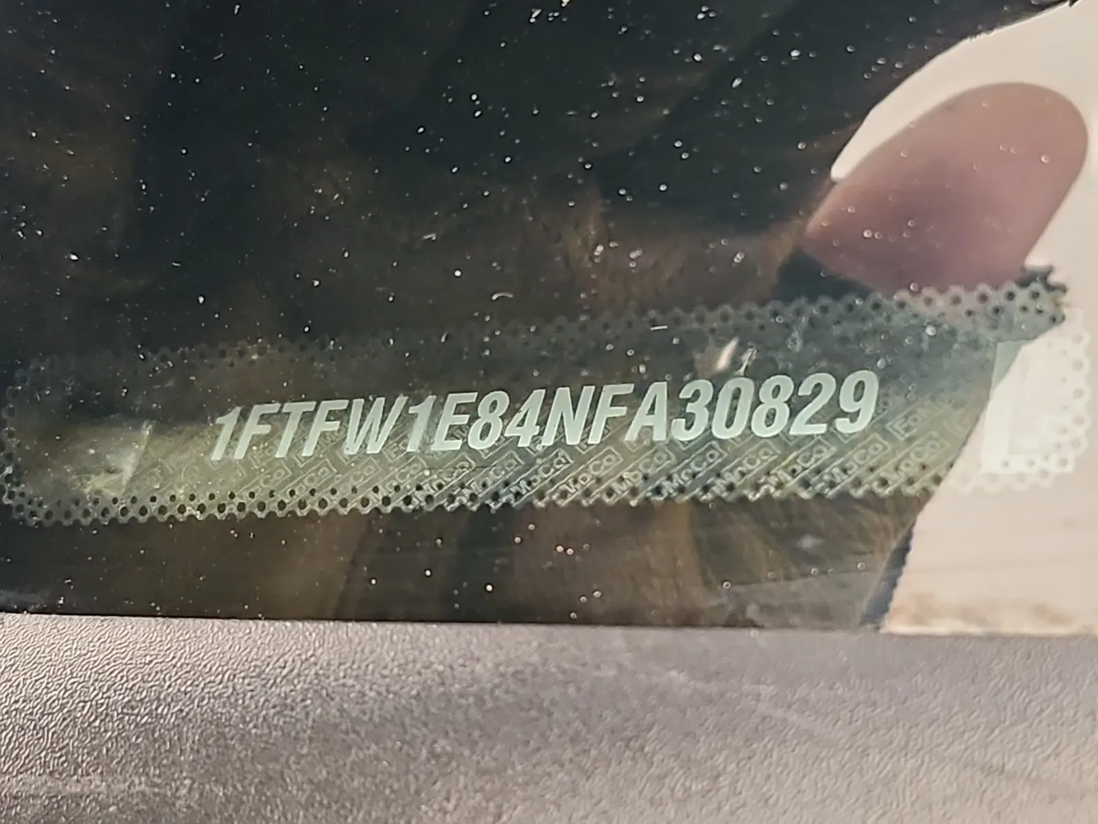 Dash VIN Plate Photo