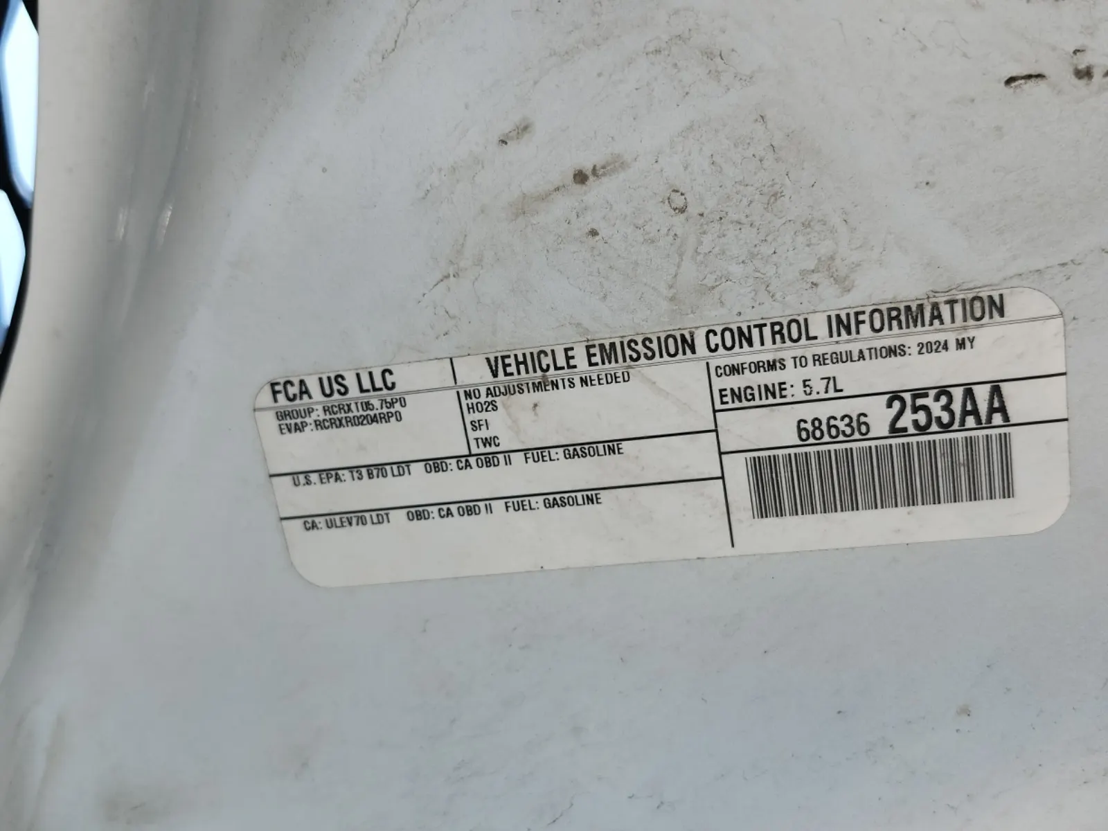 Emission Sticker Photo