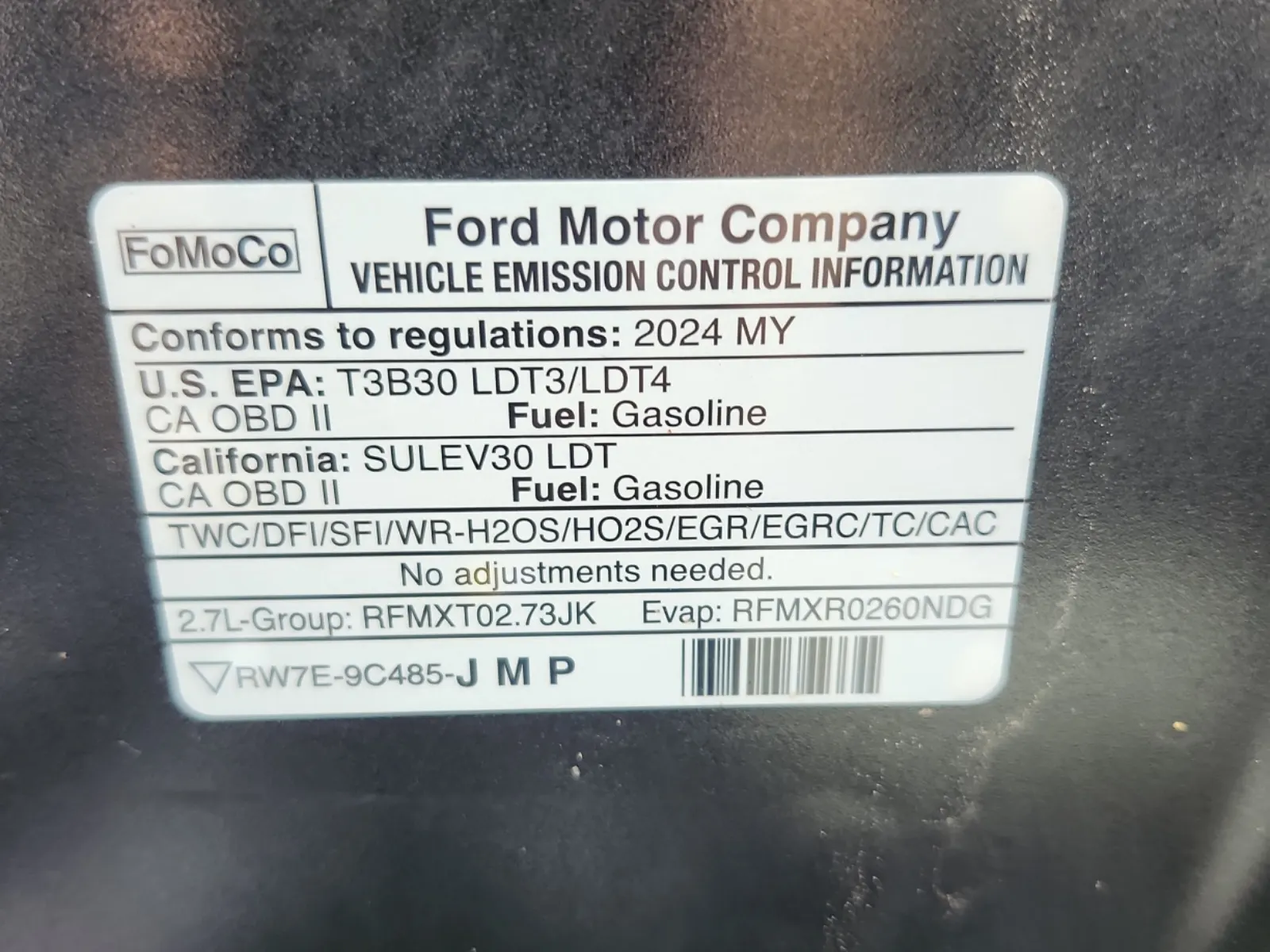 Emission Sticker Photo