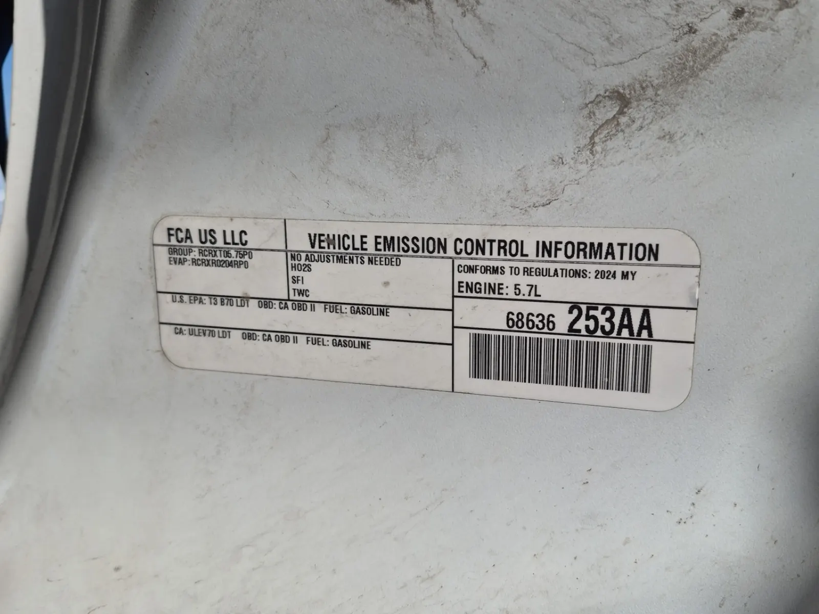 Emission Sticker Photo