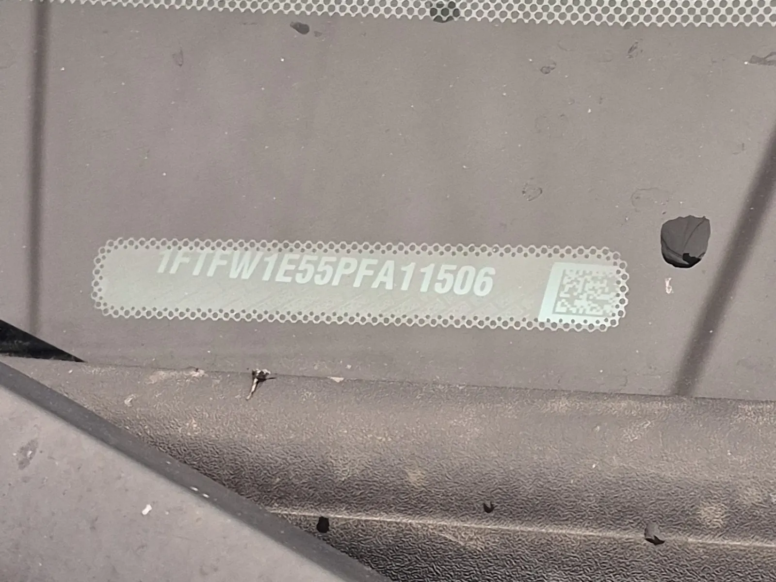 Dash VIN Plate Photo