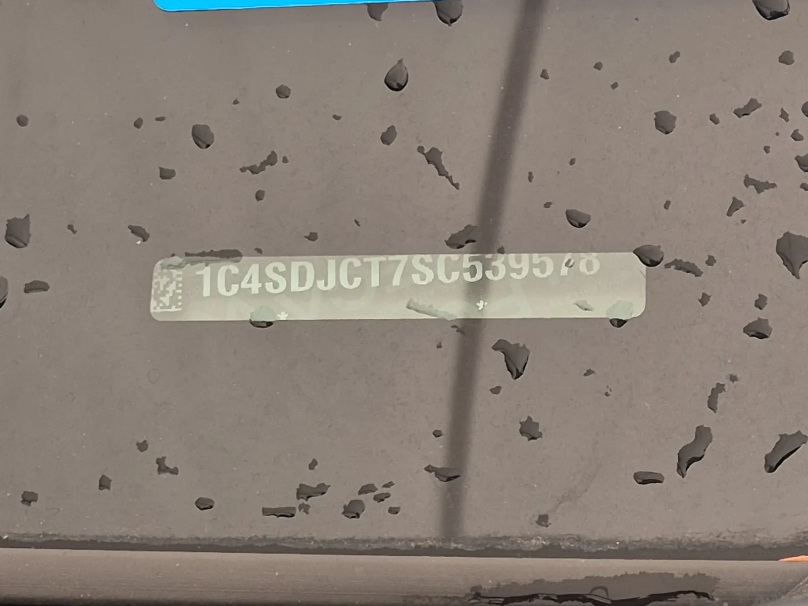Dash VIN Plate Photo