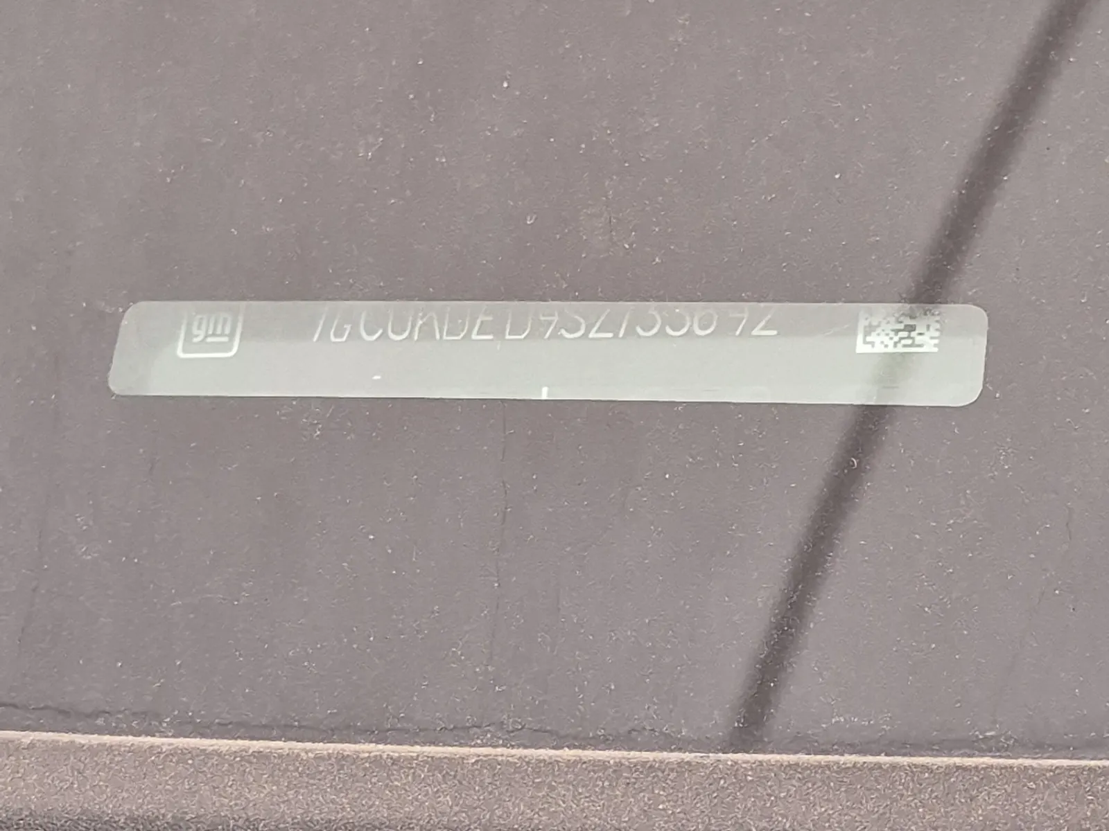 Dash VIN Plate Photo