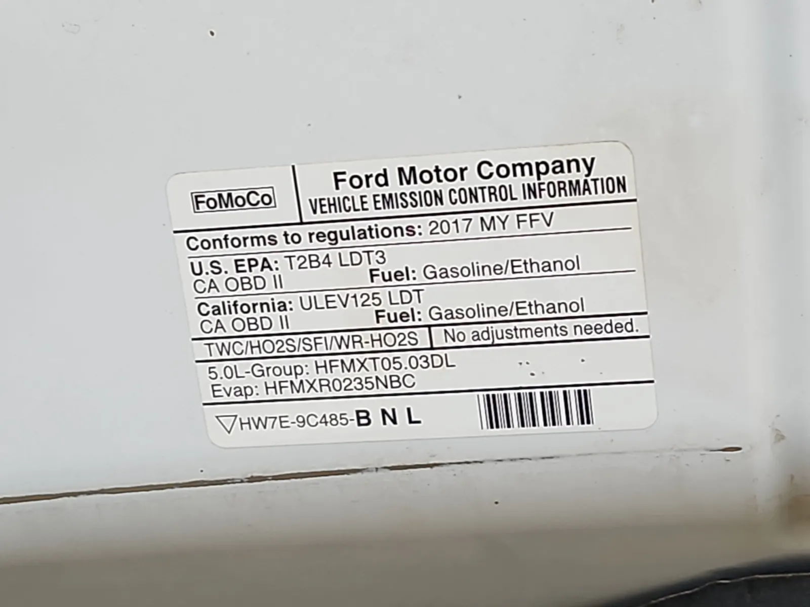 Emission Sticker Photo