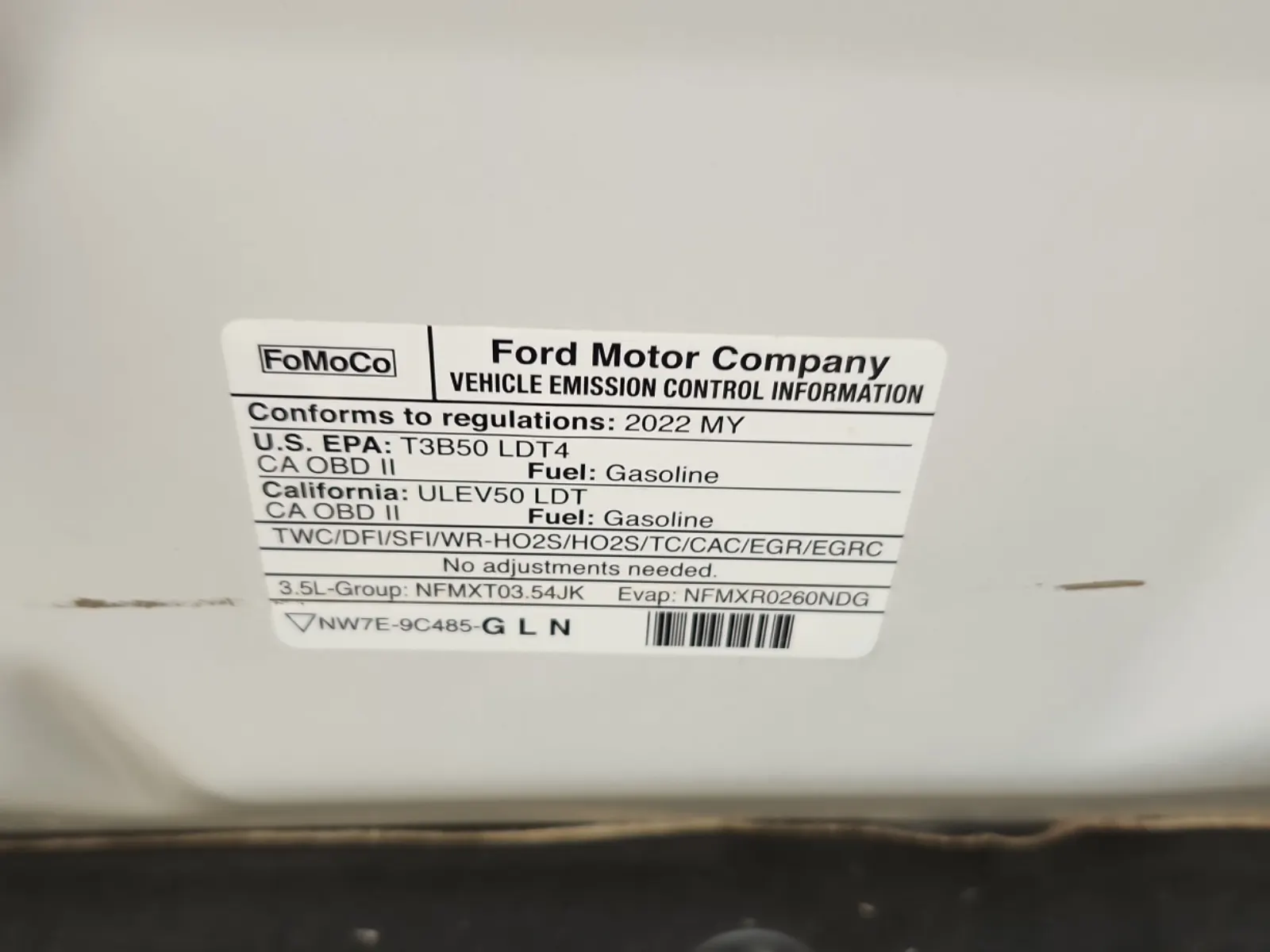 Emission Sticker Photo