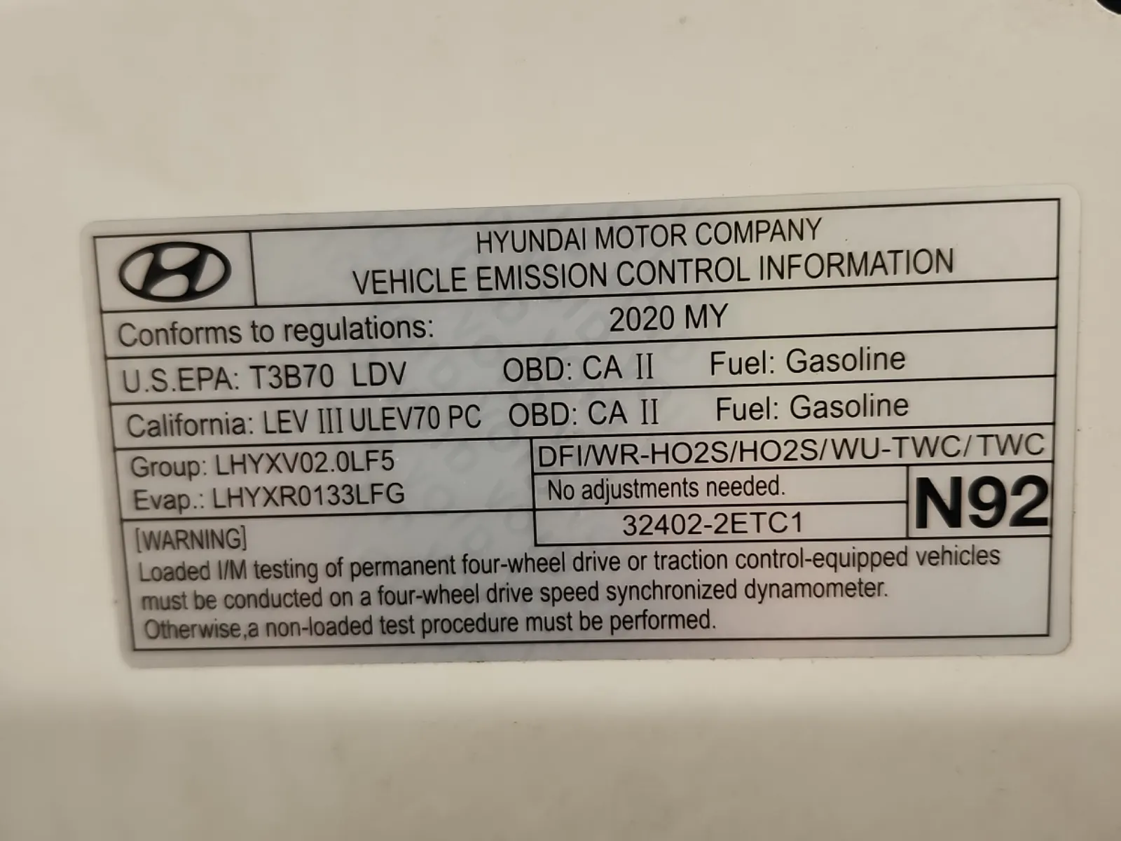 Emission Sticker Photo