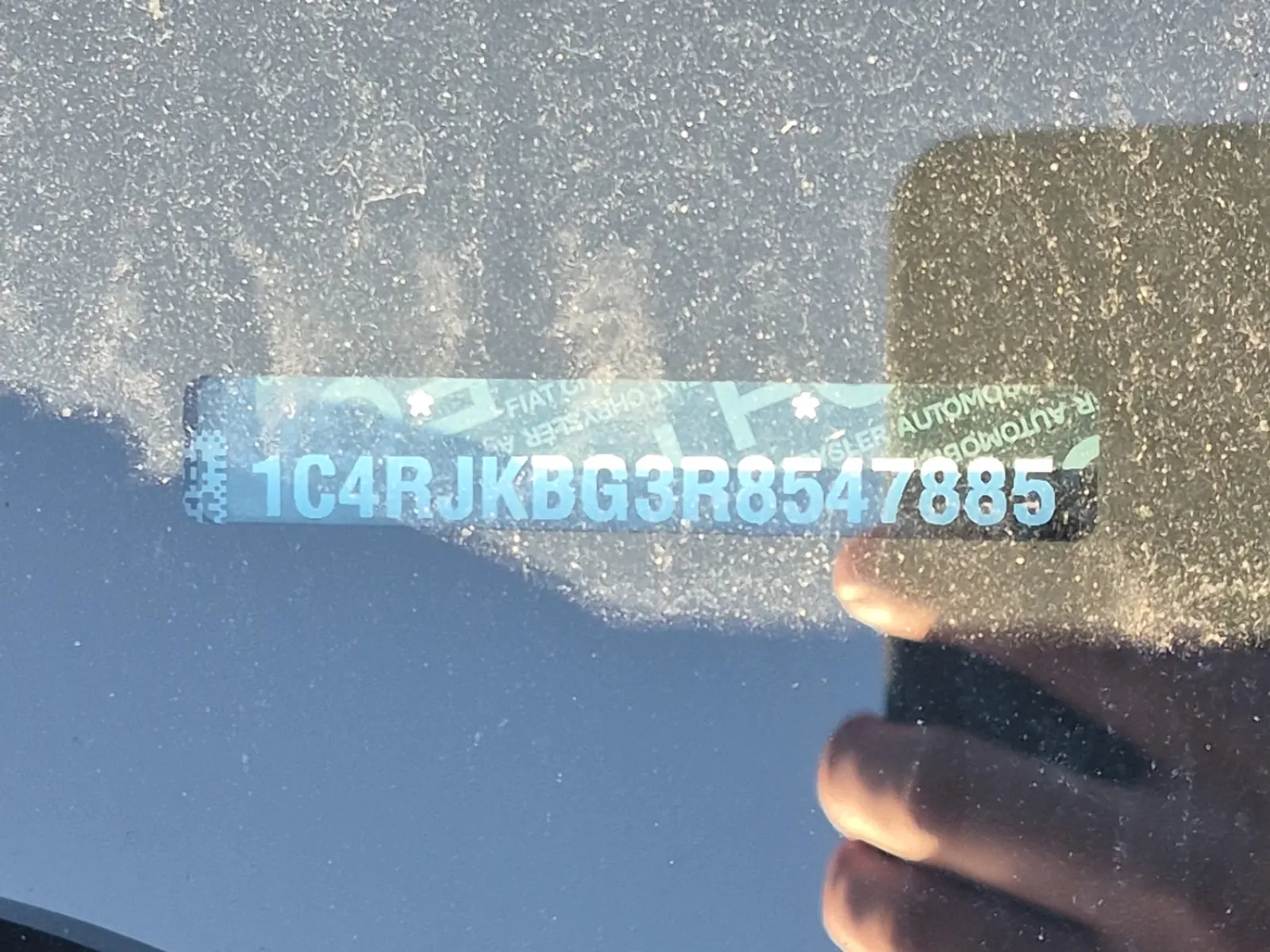 Dash VIN Plate Photo