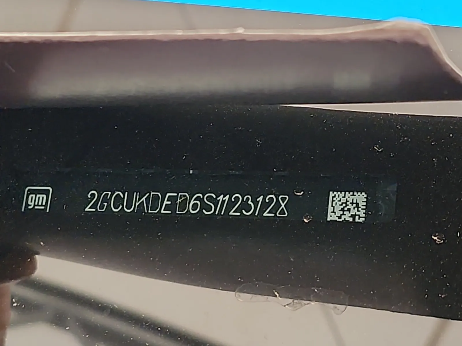 Dash VIN Plate Photo