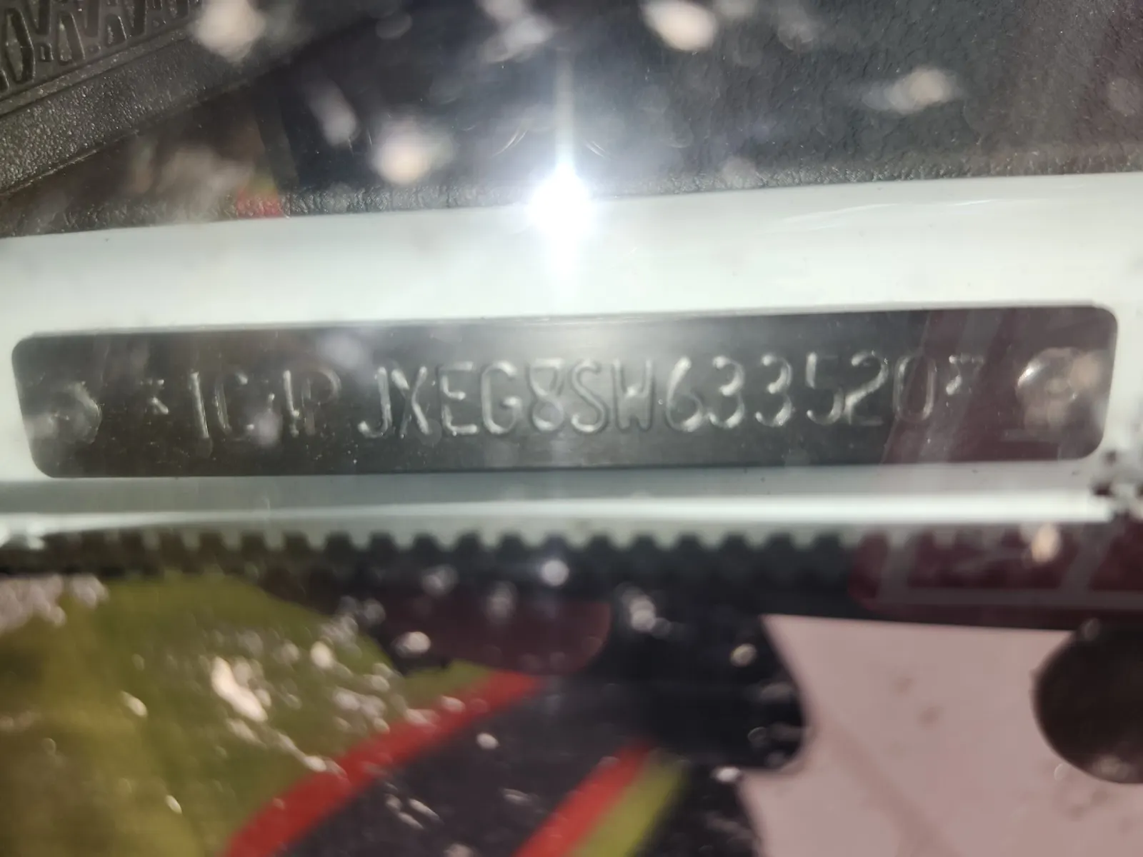 Dash VIN Plate Photo