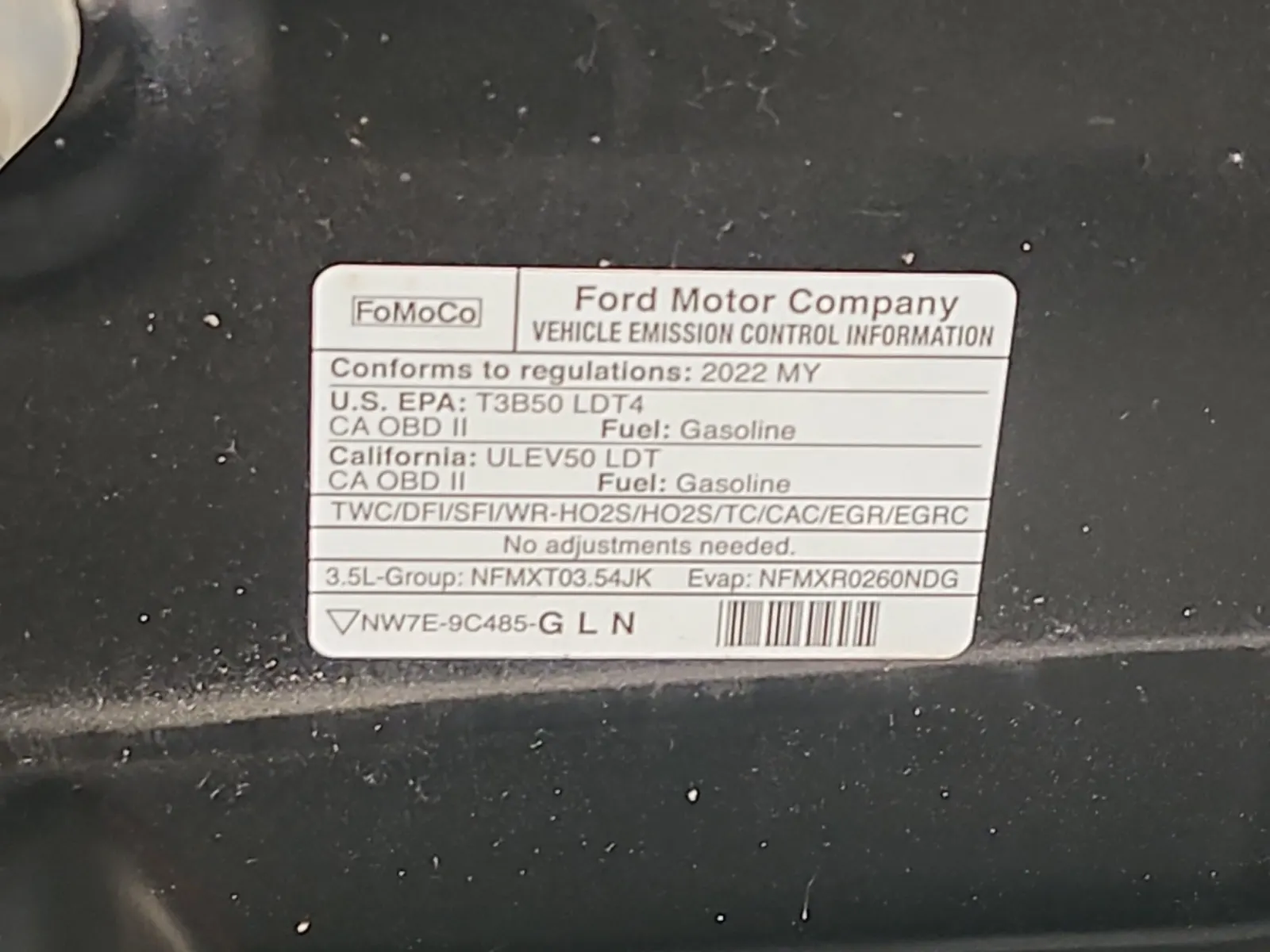 Emission Sticker Photo