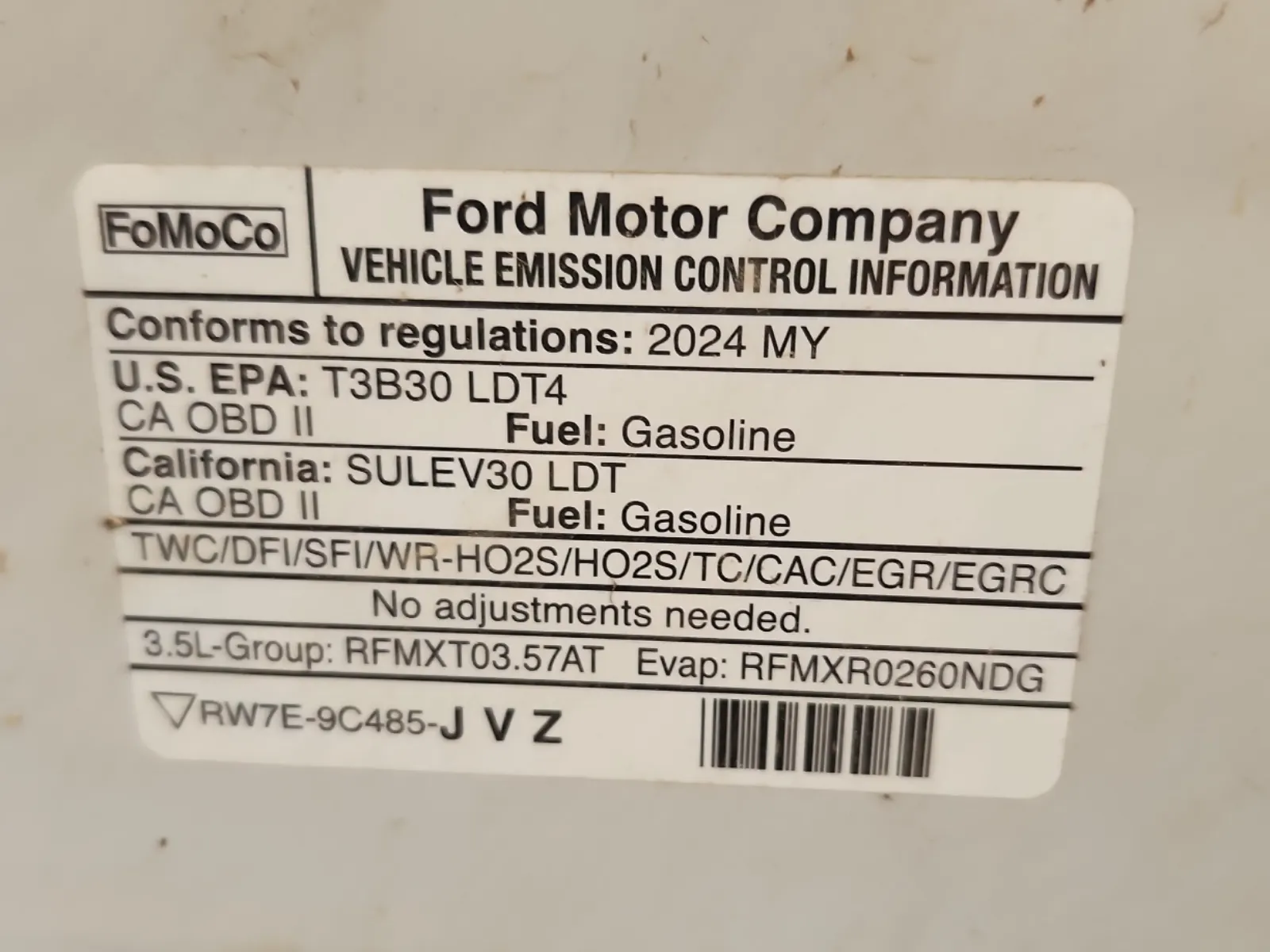 Emission Sticker Photo