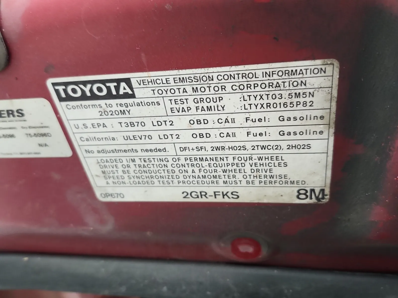 Emission Sticker Photo
