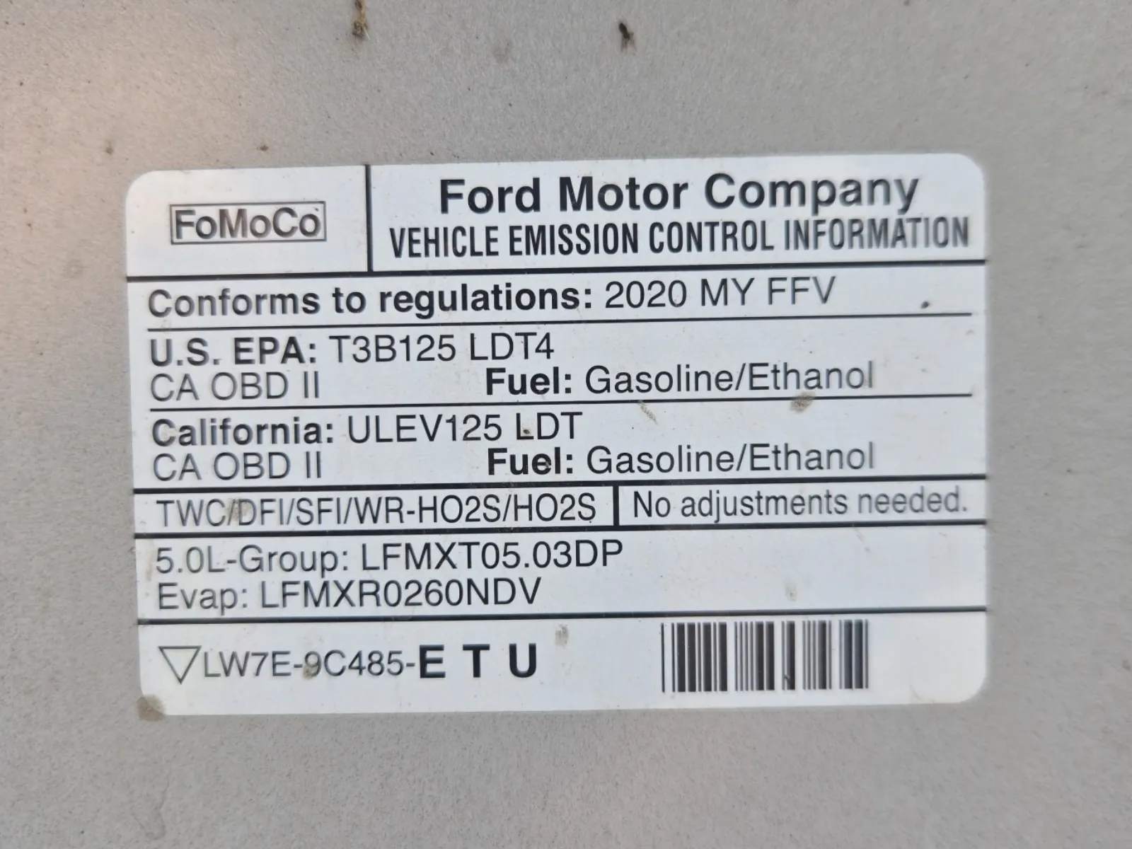 Emission Sticker Photo