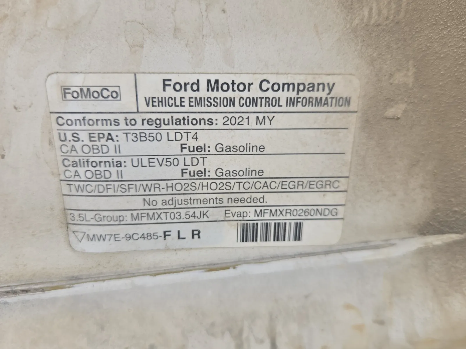 Emission Sticker Photo