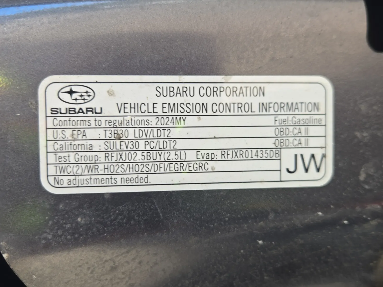 Emission Sticker Photo