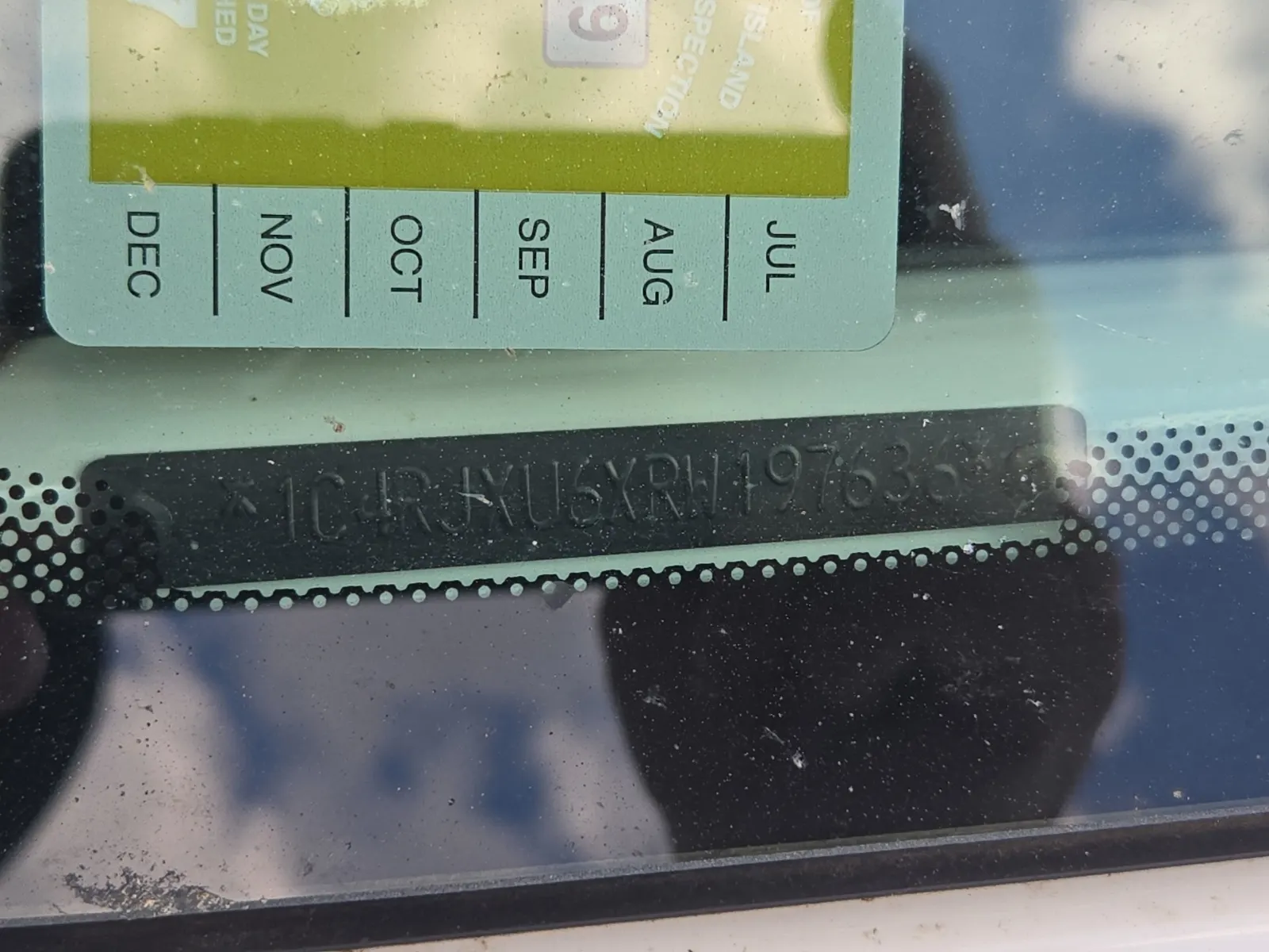 Dash VIN Plate Photo