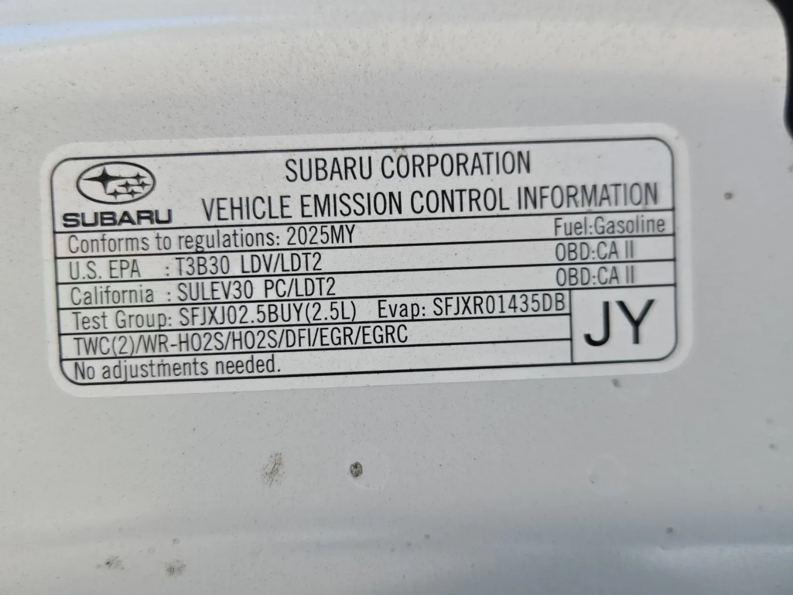 Emission Sticker Photo