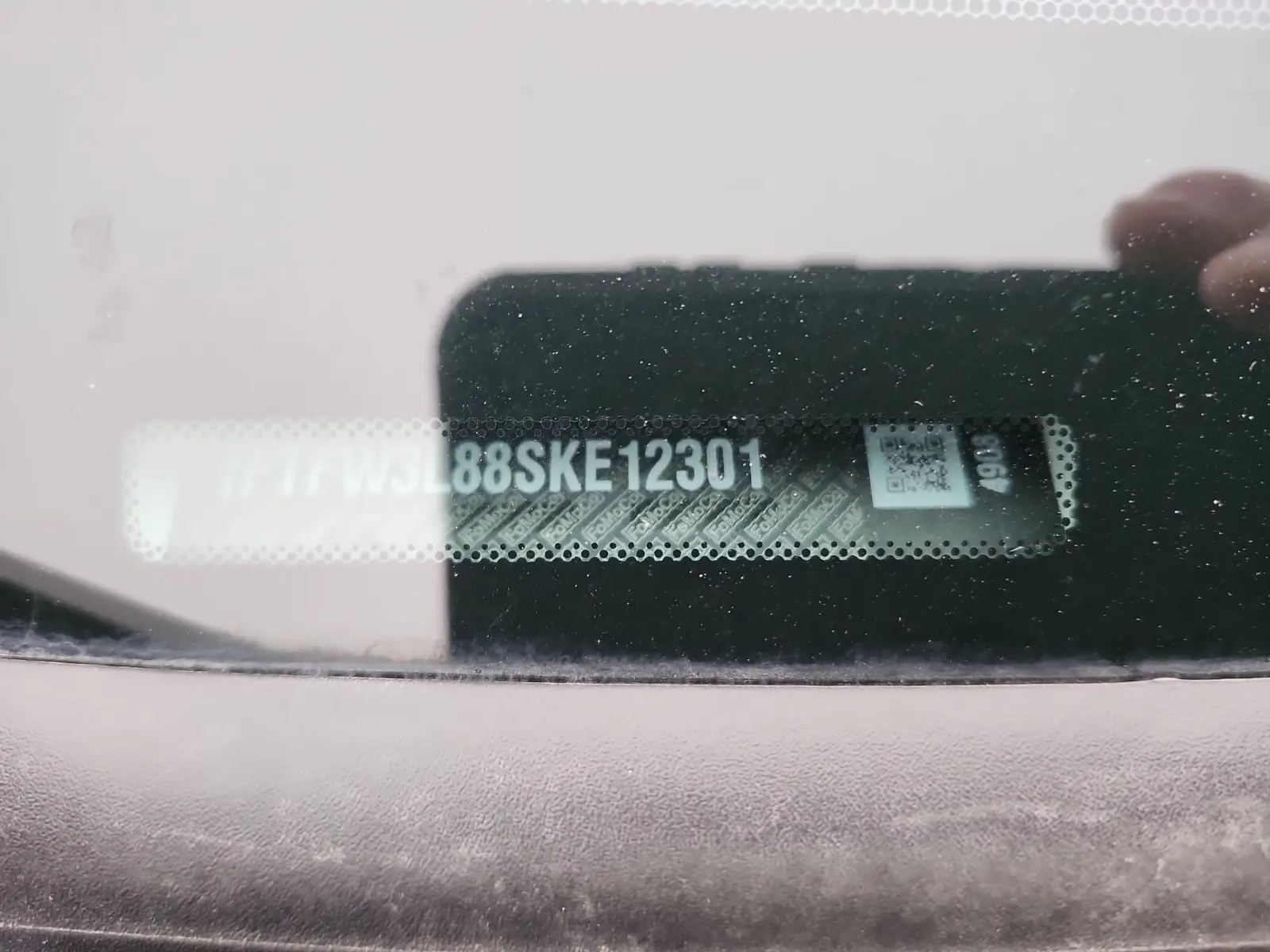 Dash VIN Plate Photo