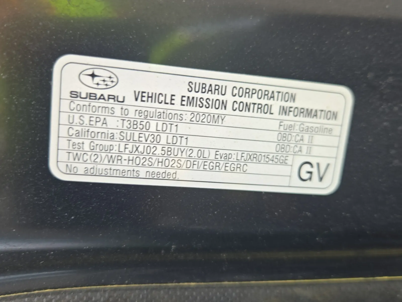 Emission Sticker Photo