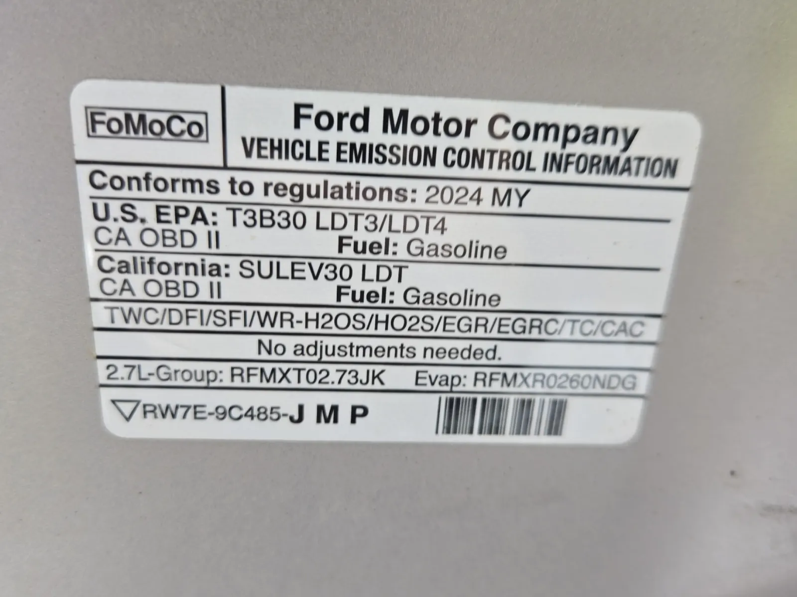 Emission Sticker Photo