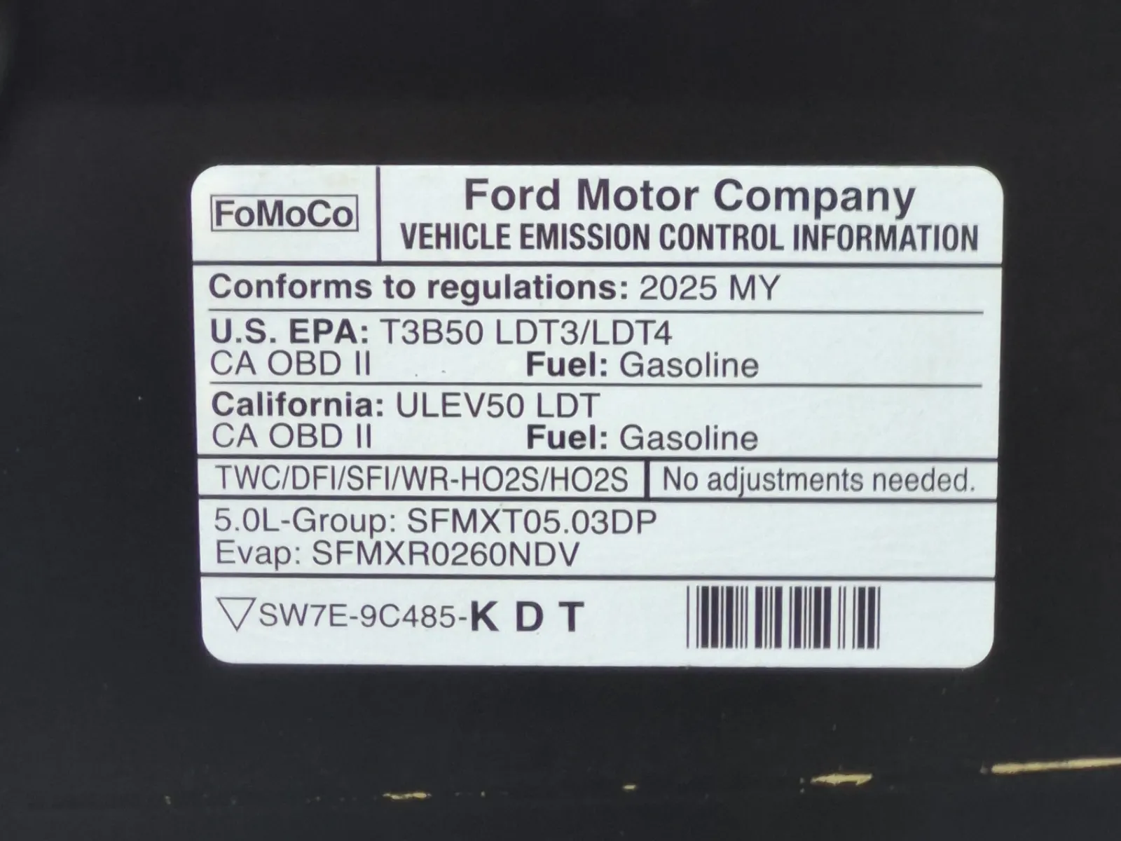 Emission Sticker Photo
