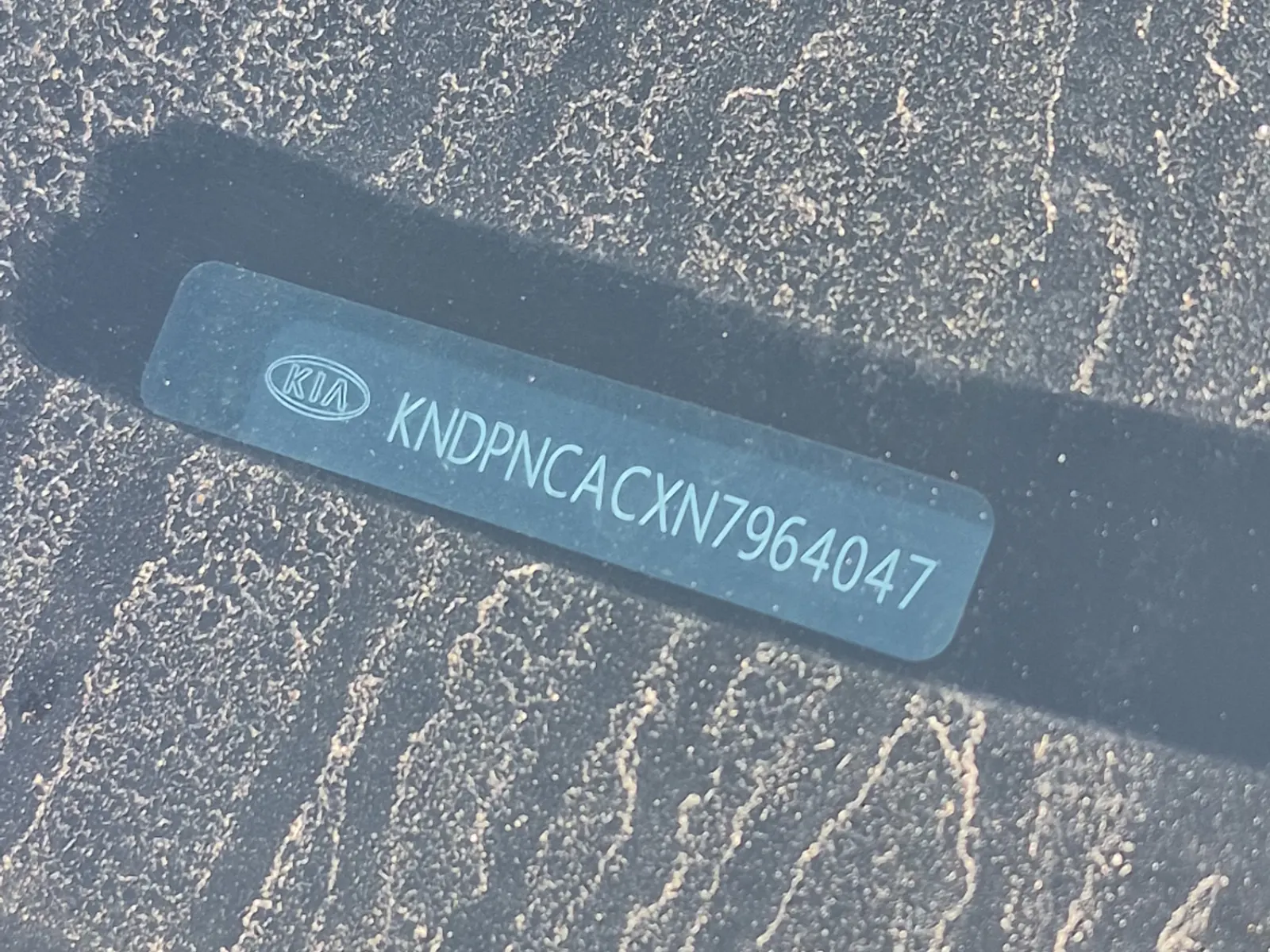 Dash VIN Plate Photo