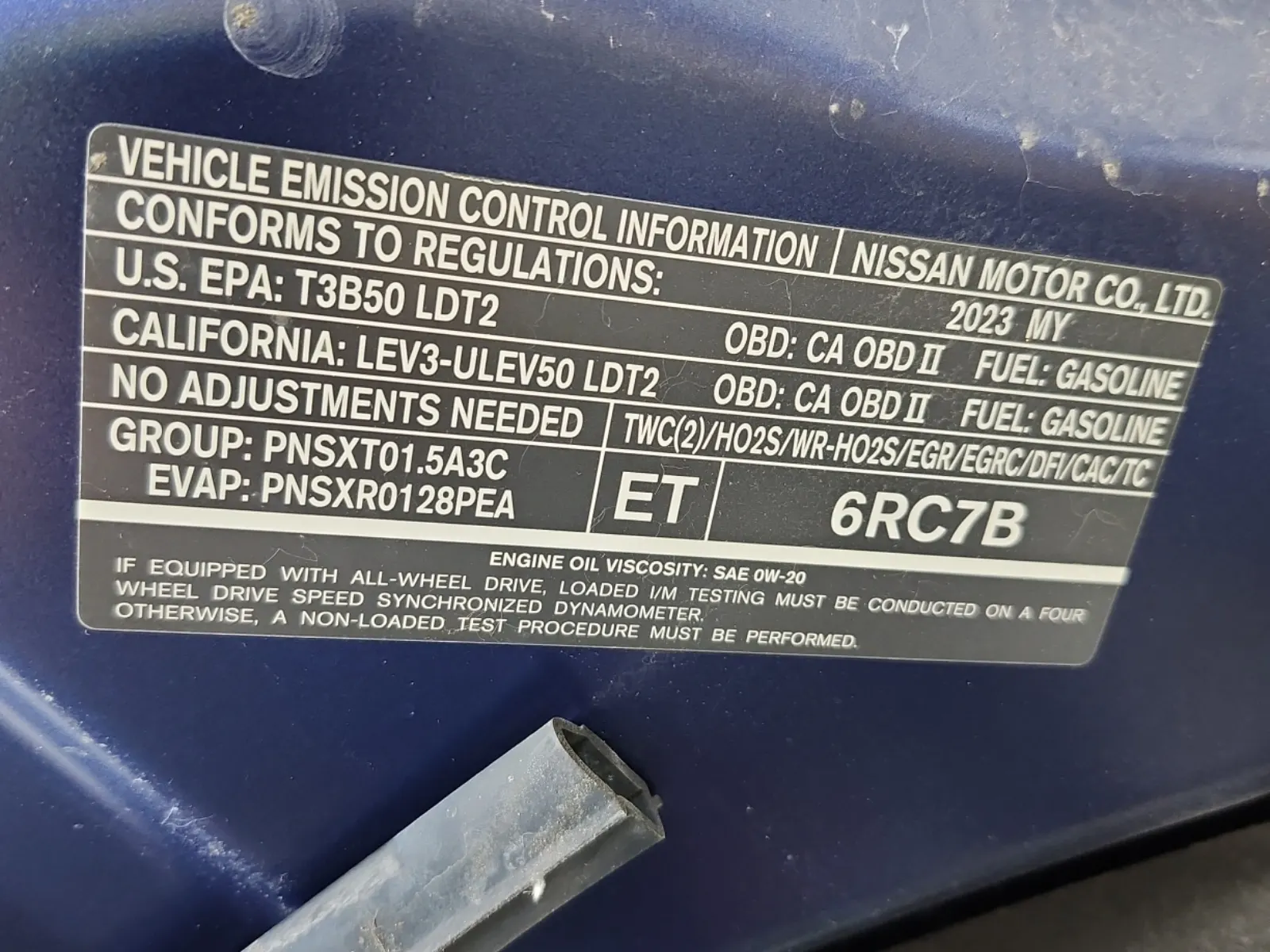 Emission Sticker Photo