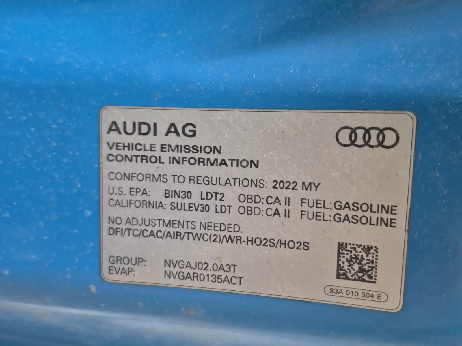 Emission Sticker Photo