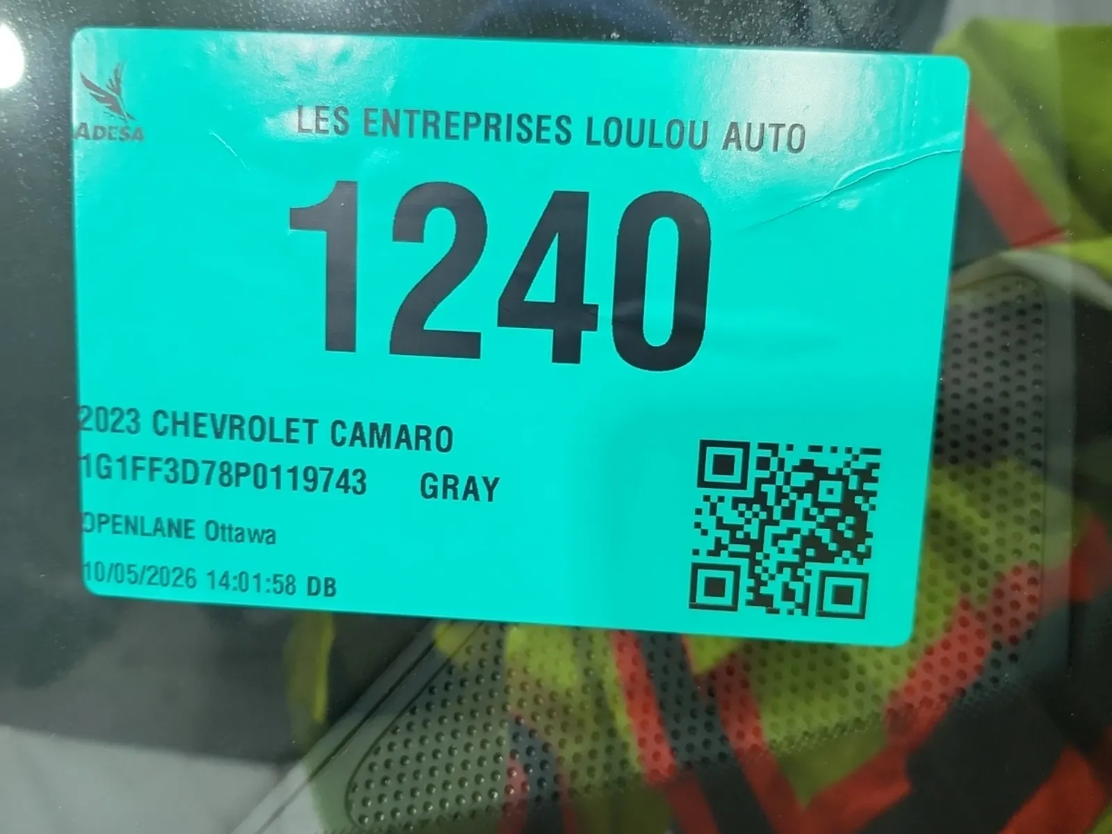Inventory Label Photo