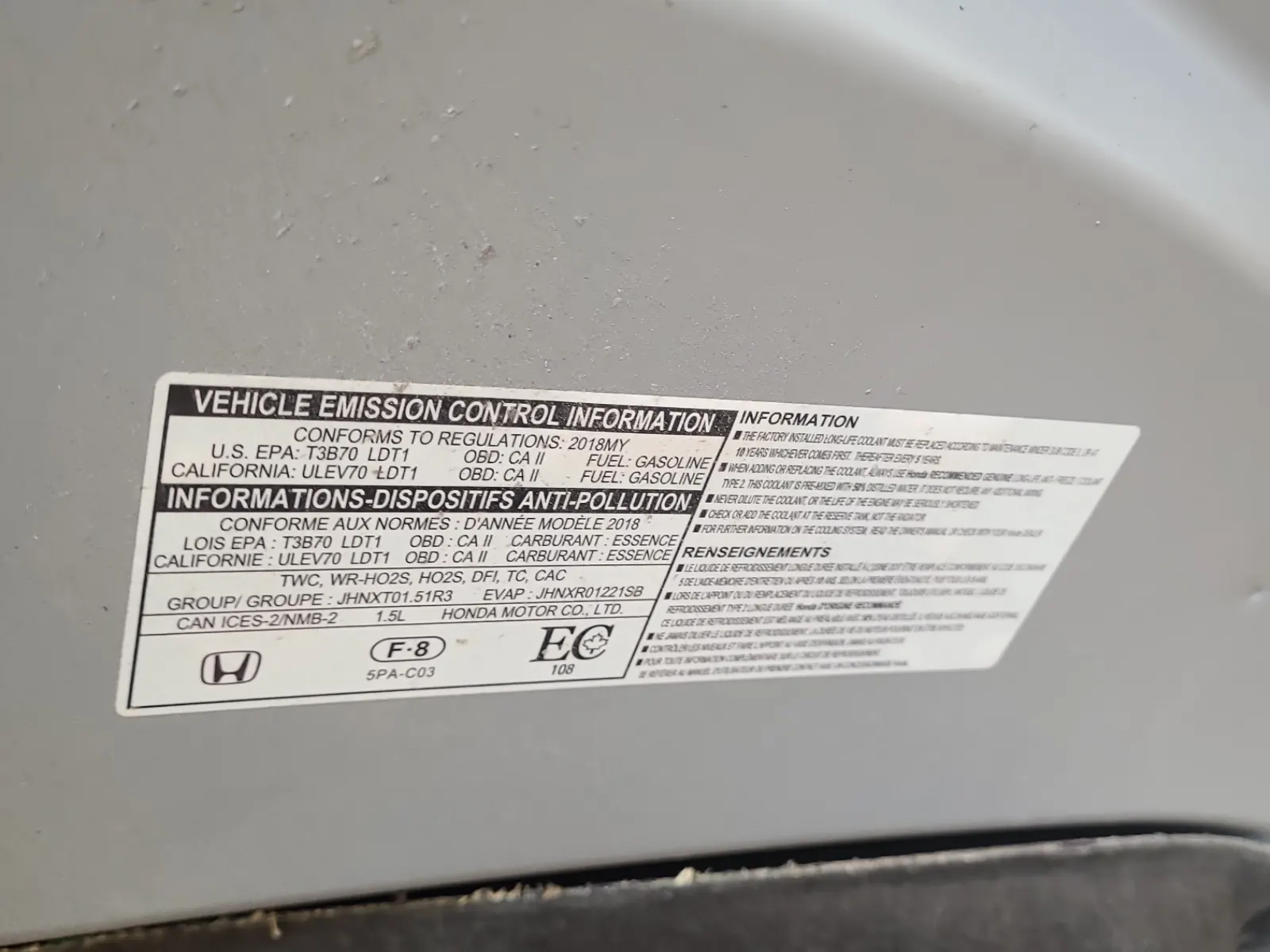 Emission Sticker Photo