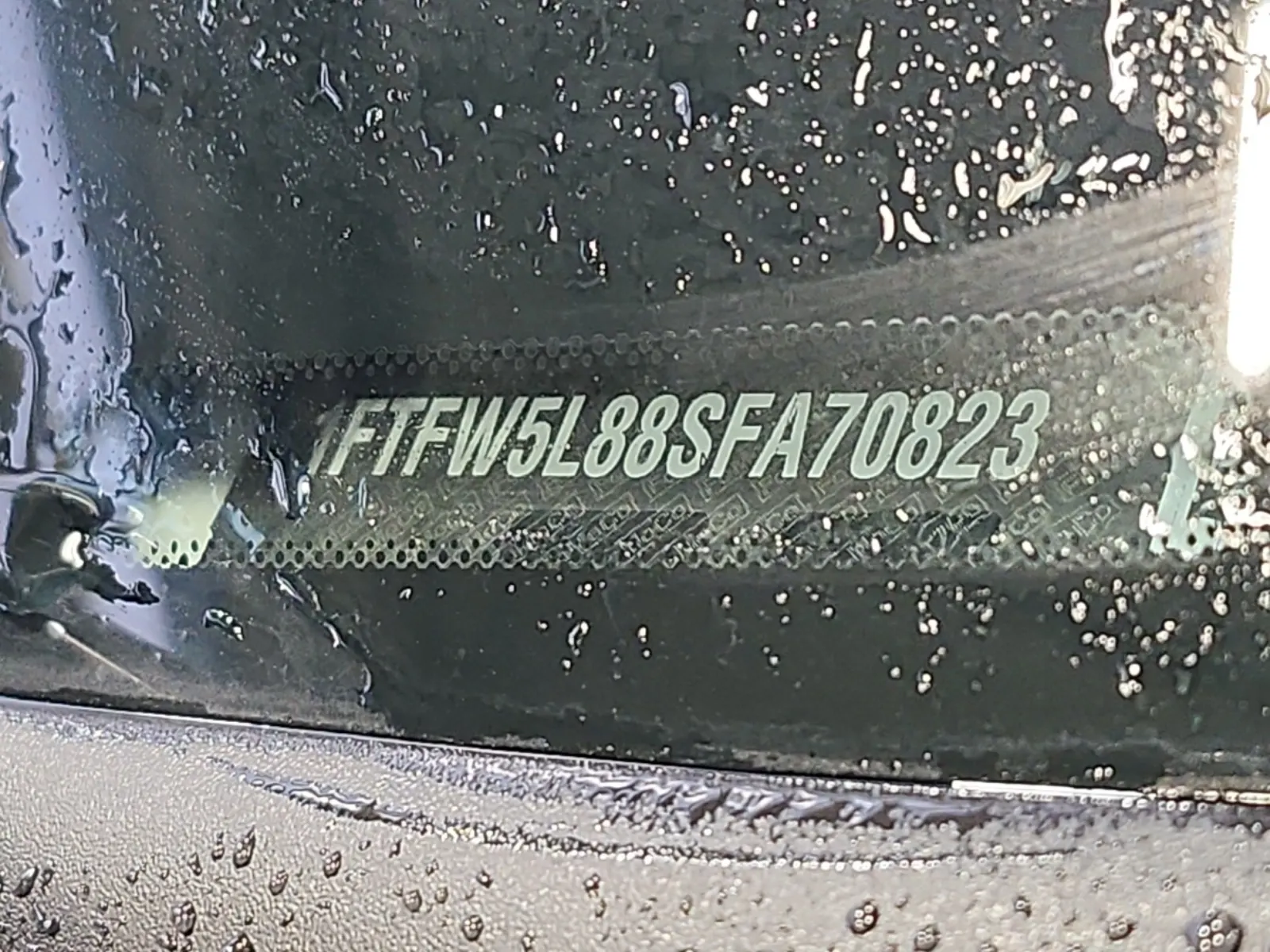 Dash VIN Plate Photo