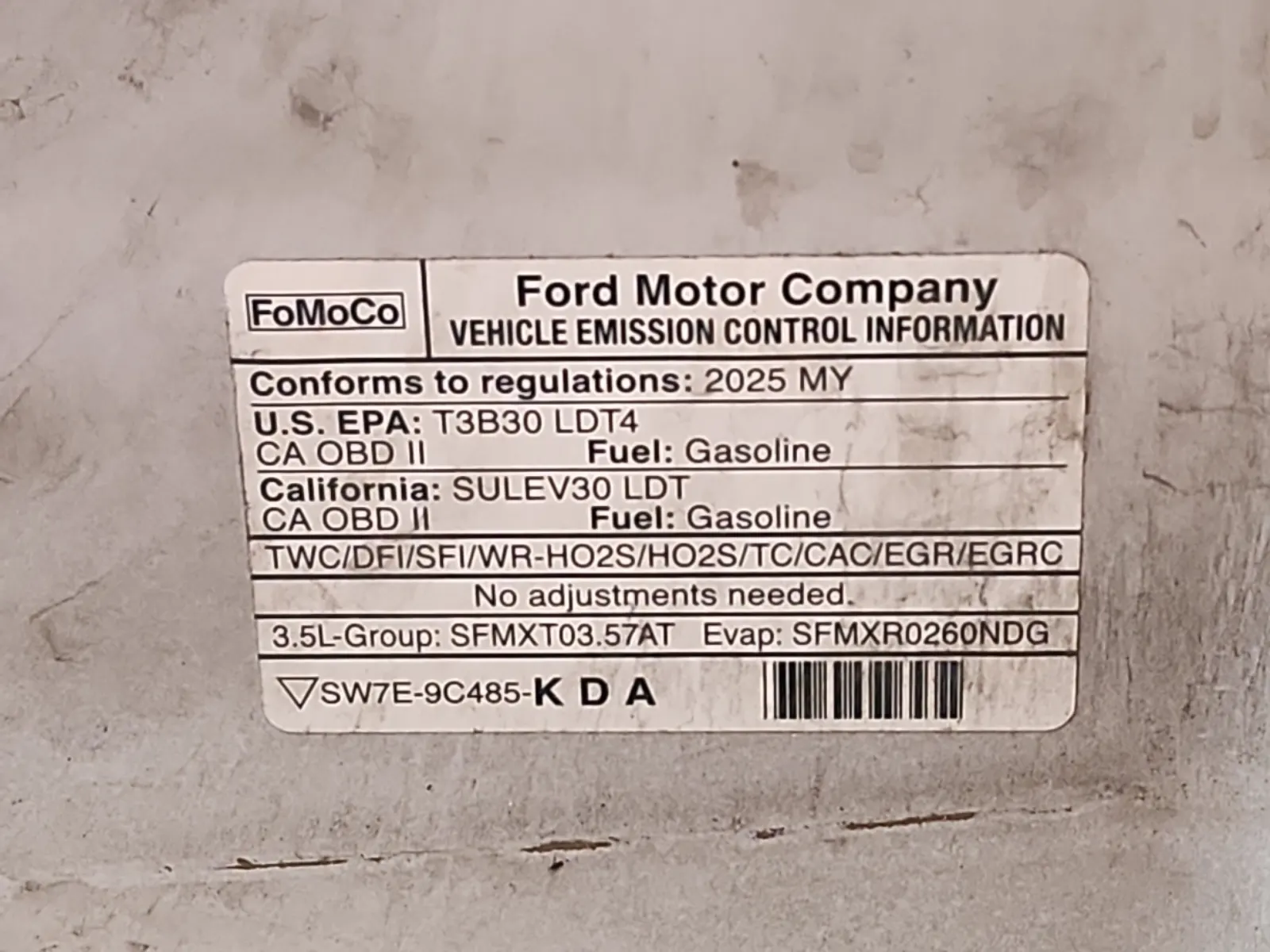 Emission Sticker Photo