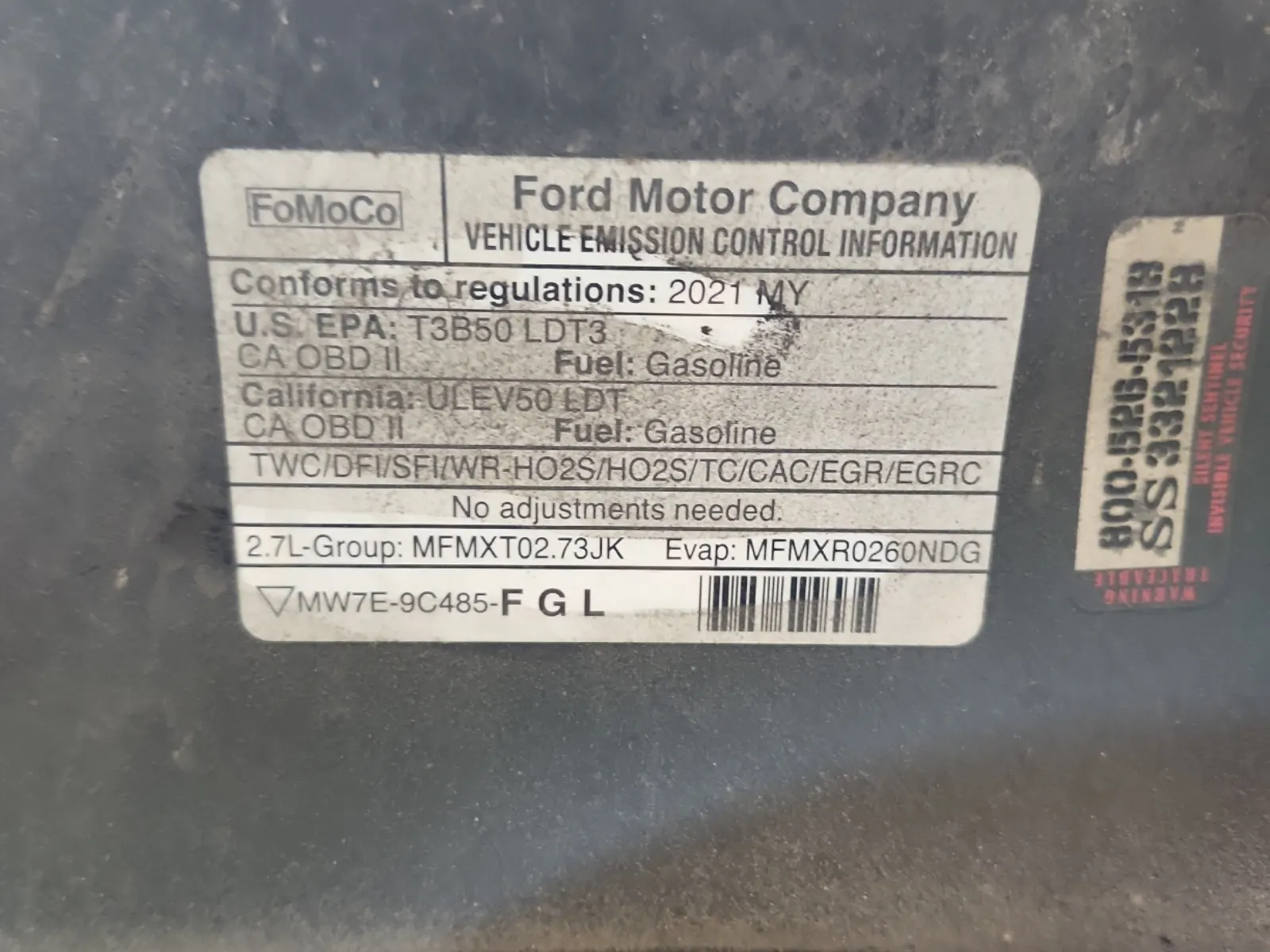 Emission Sticker Photo