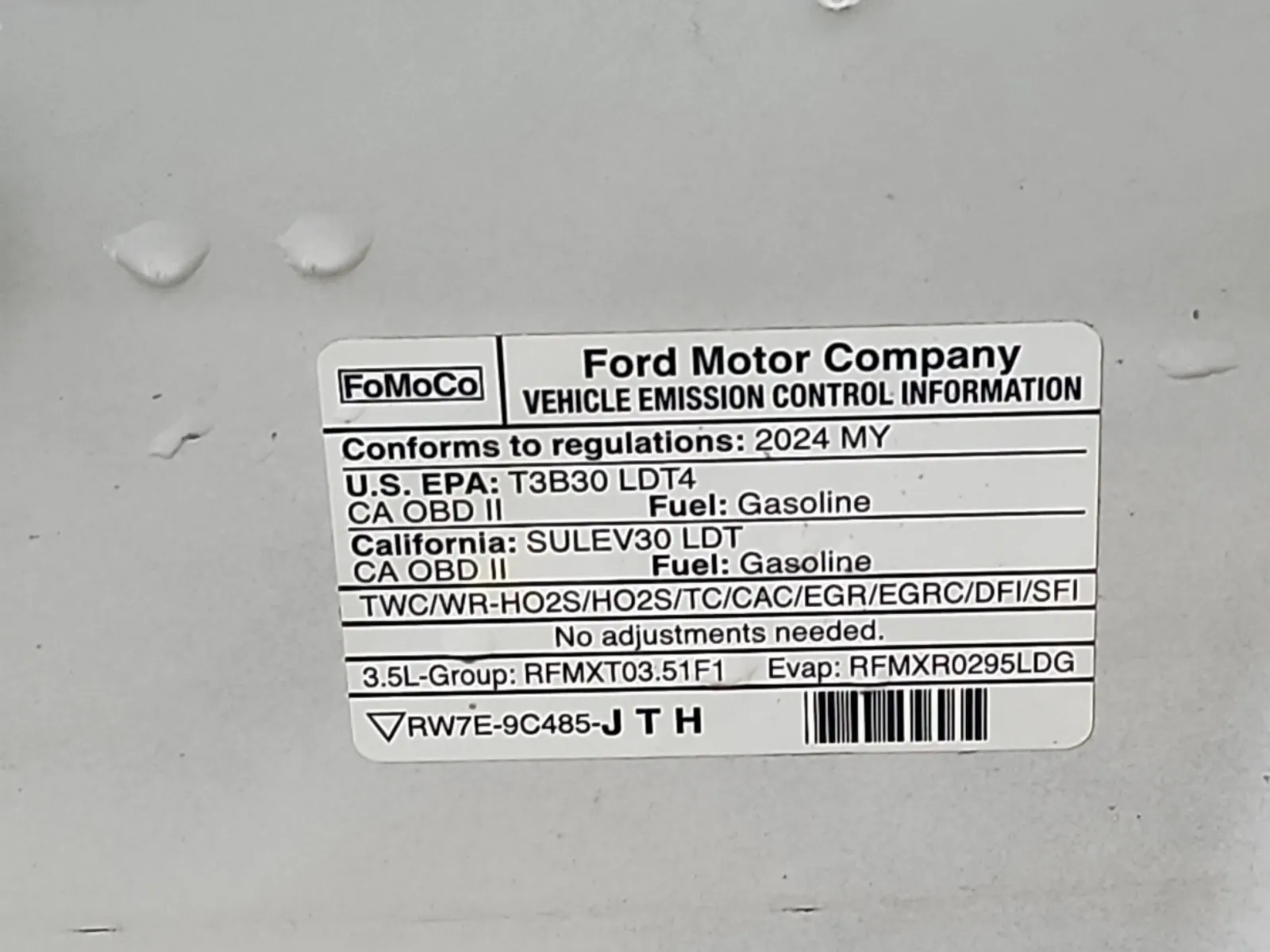 Emission Sticker Photo