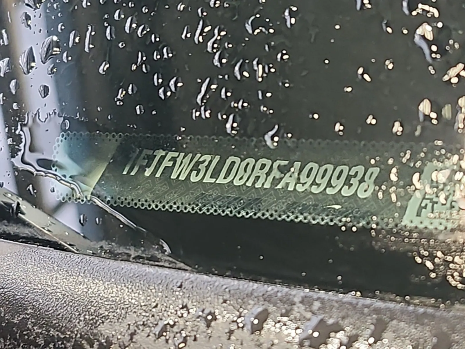 Dash VIN Plate Photo
