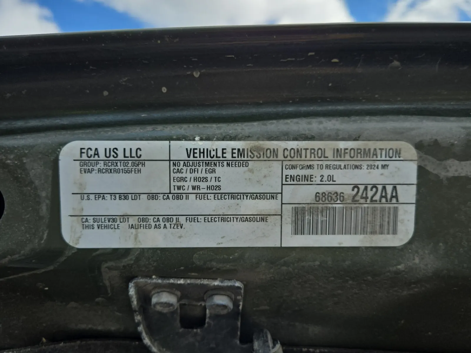 Emission Sticker Photo