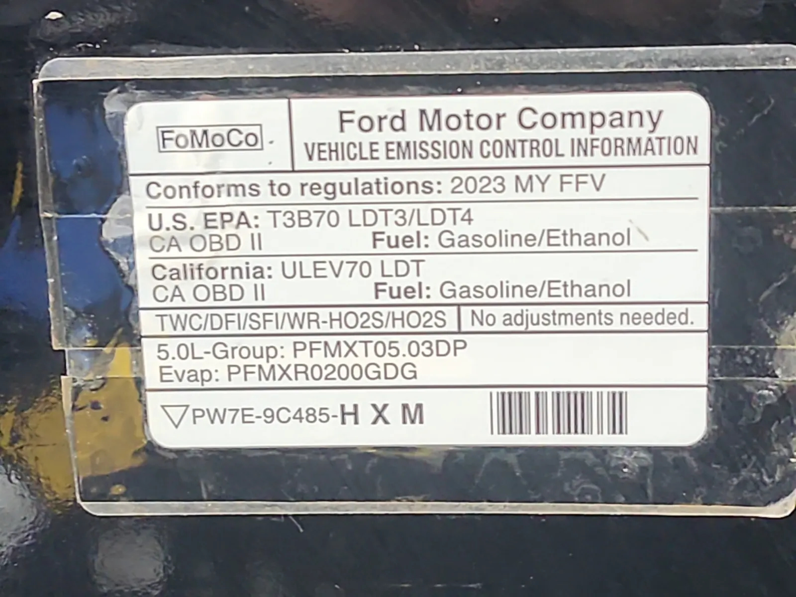 Emission Sticker Photo