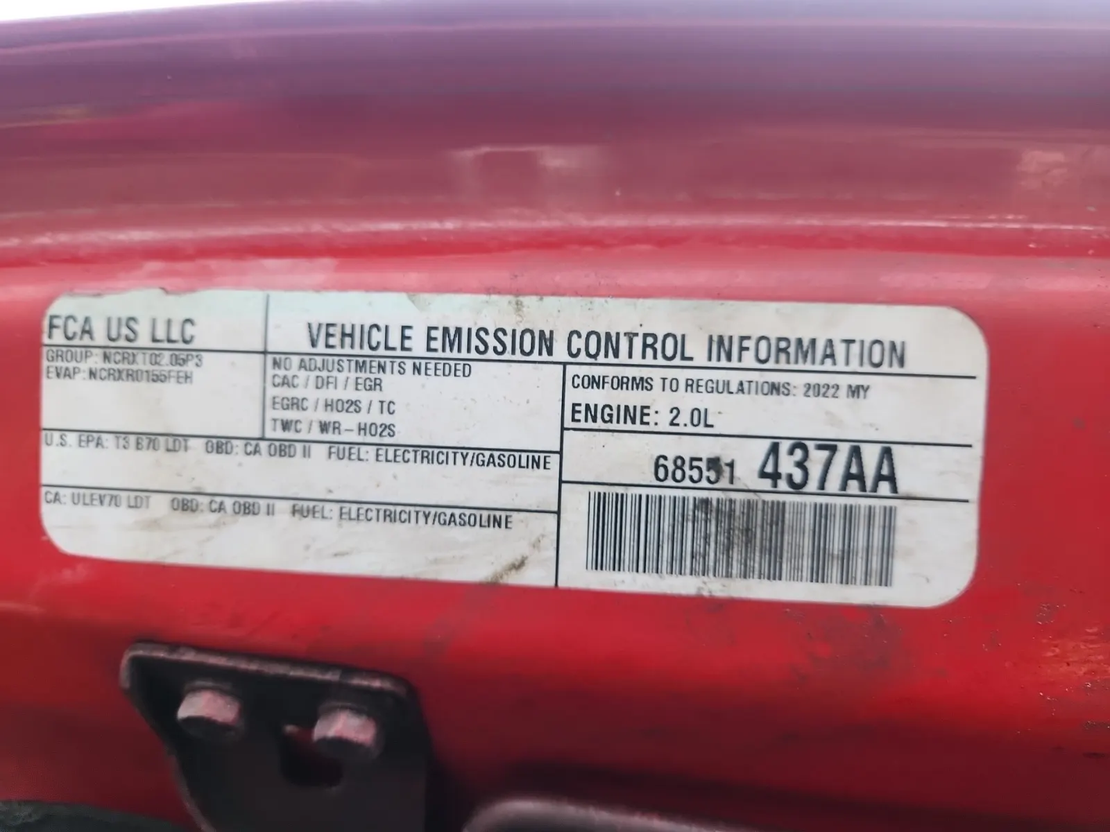 Emission Sticker Photo