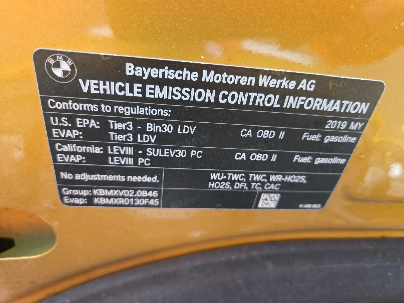 Emission Sticker Photo