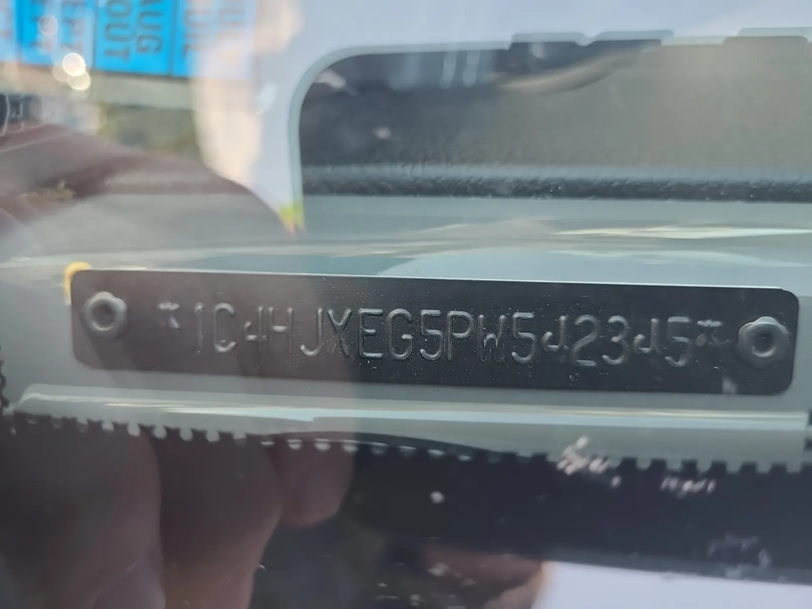 Dash VIN Plate Photo