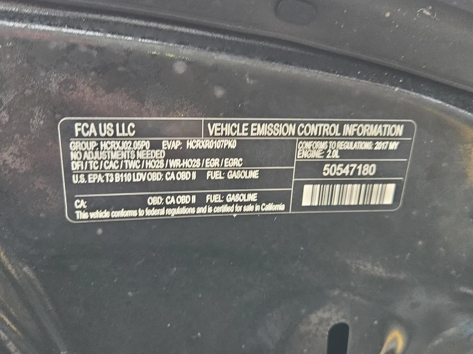 Emission Sticker Photo