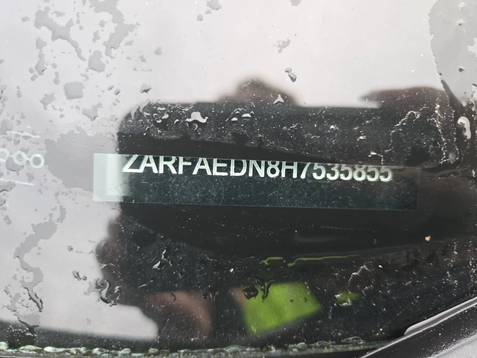 Dash VIN Plate Photo