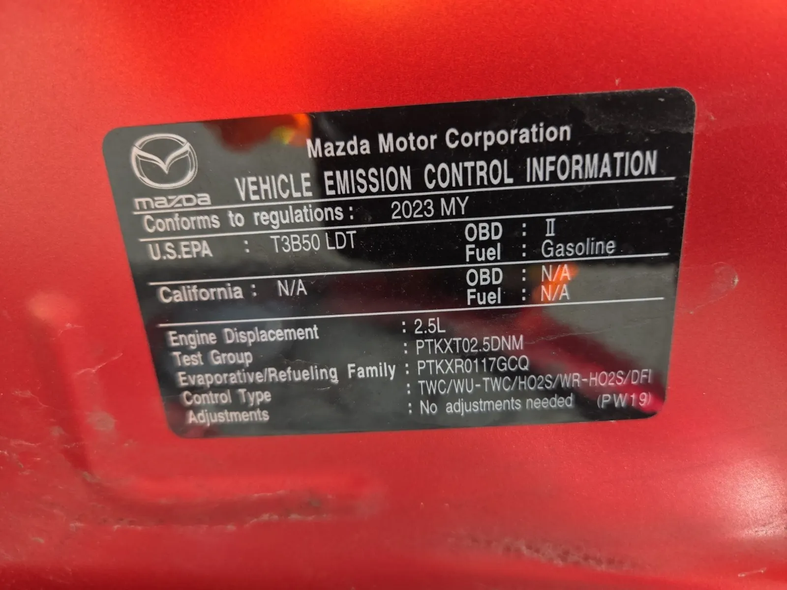 Emission Sticker Photo