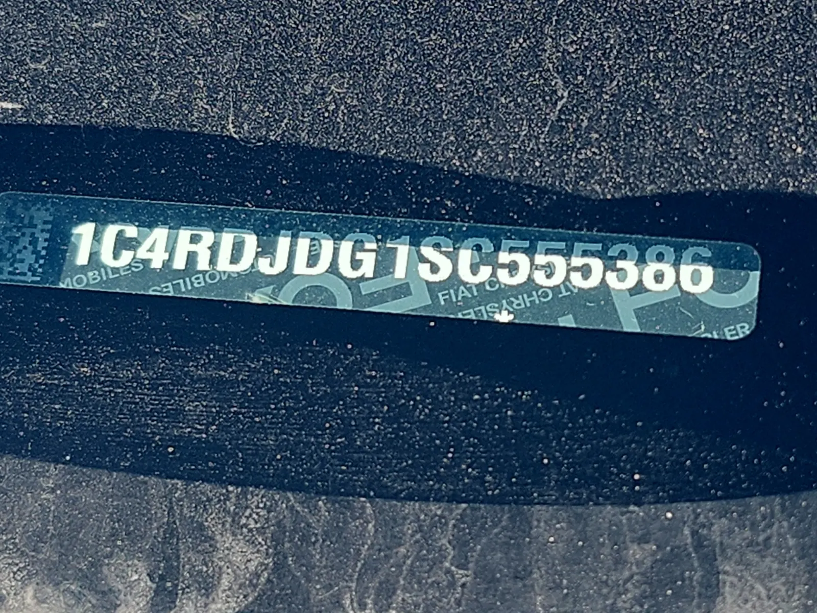 Dash VIN Plate Photo
