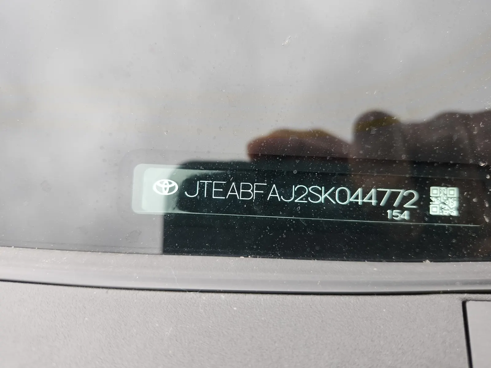 Dash VIN Plate Photo