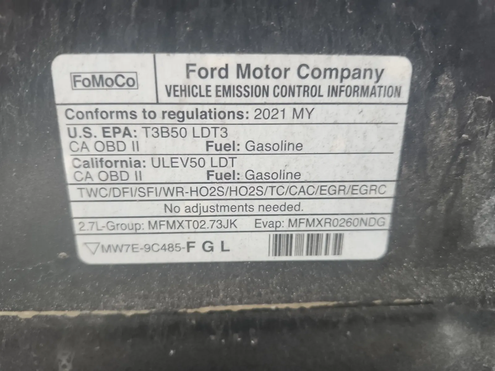 Emission Sticker Photo