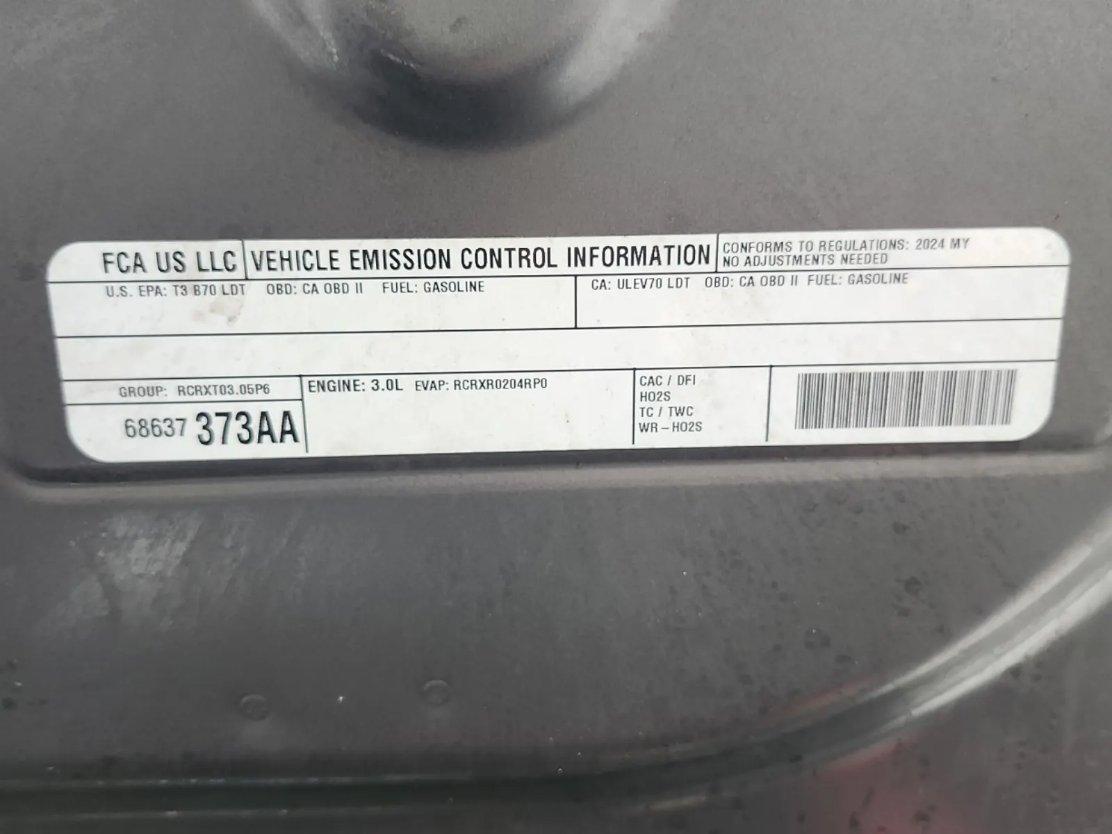 Emission Sticker Photo
