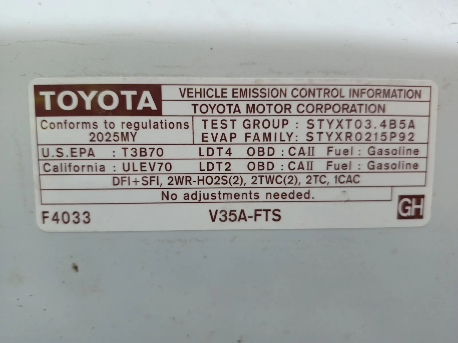 Emission Sticker Photo